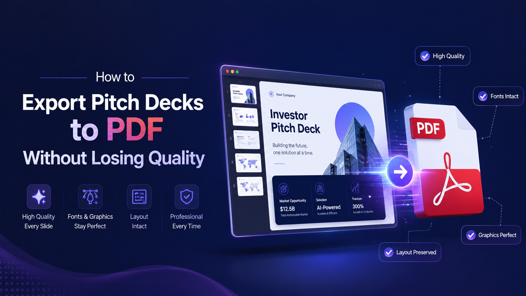 How to Export Pitch Decks to PDF Without Losing Quality