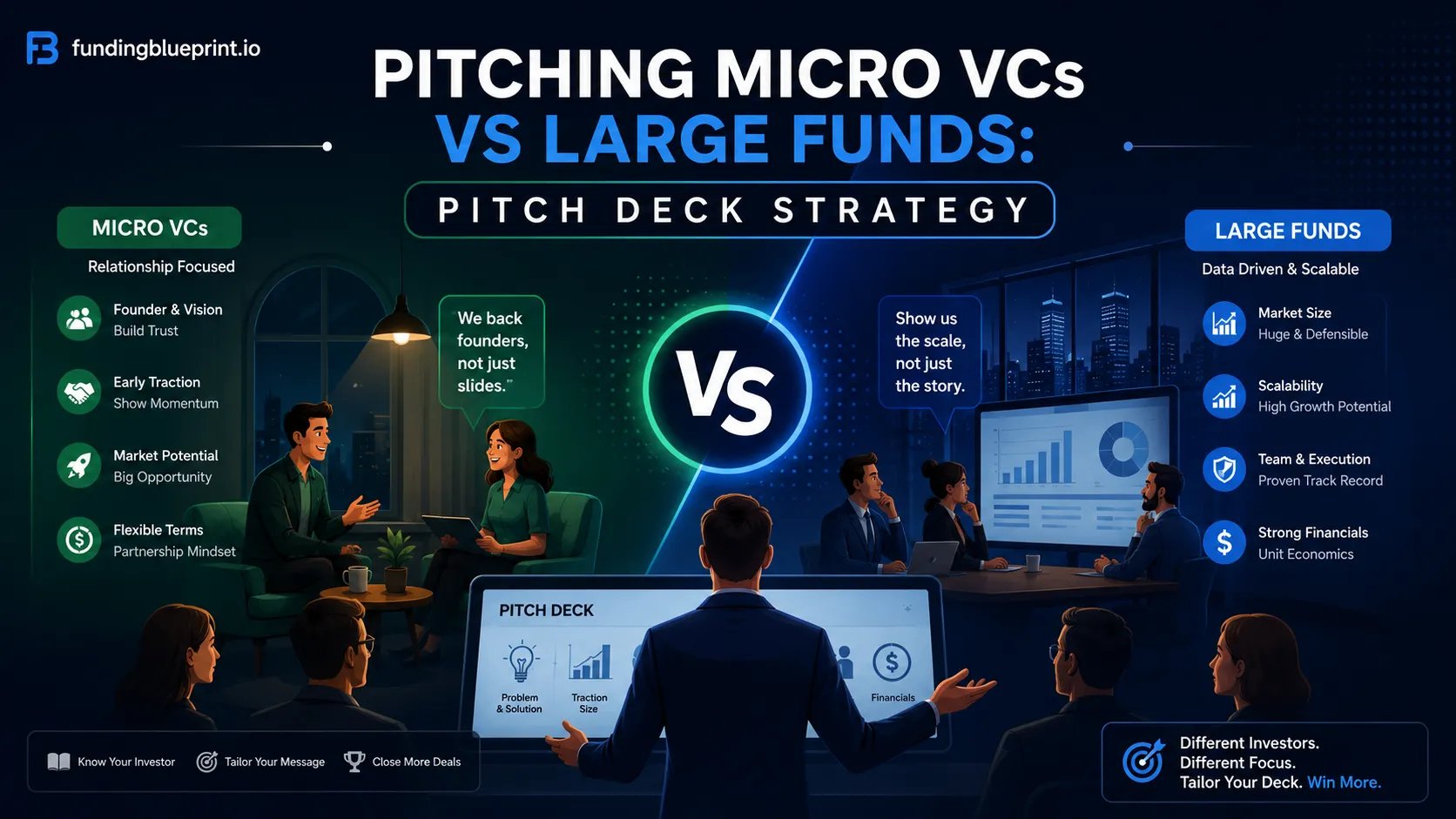 Pitching Micro VCs vs Large Funds Pitch Deck Strategy