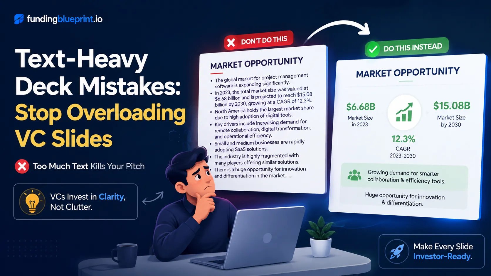 Text-Heavy Deck Mistakes Stop Overloading VC Slides