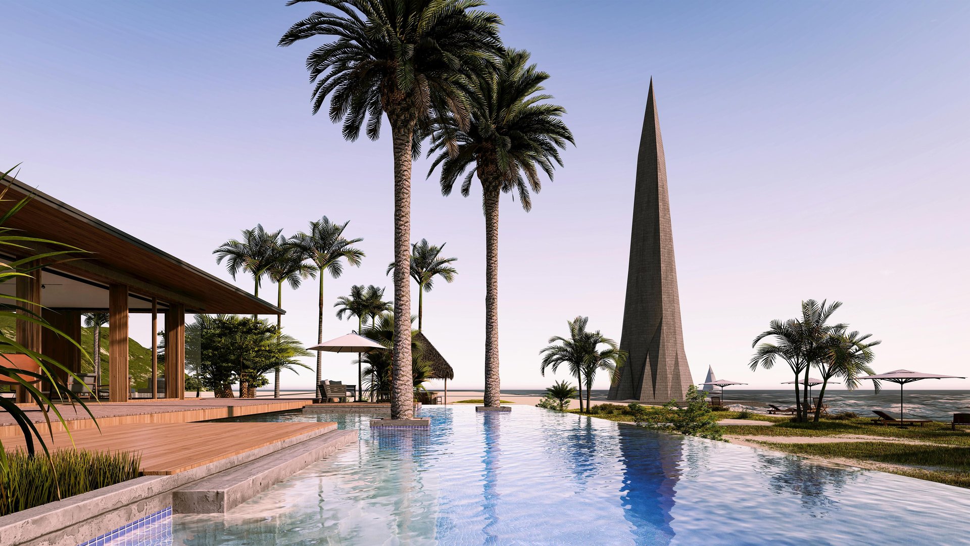 Beachfront properties over city apartments showing luxury coastal real estate developments