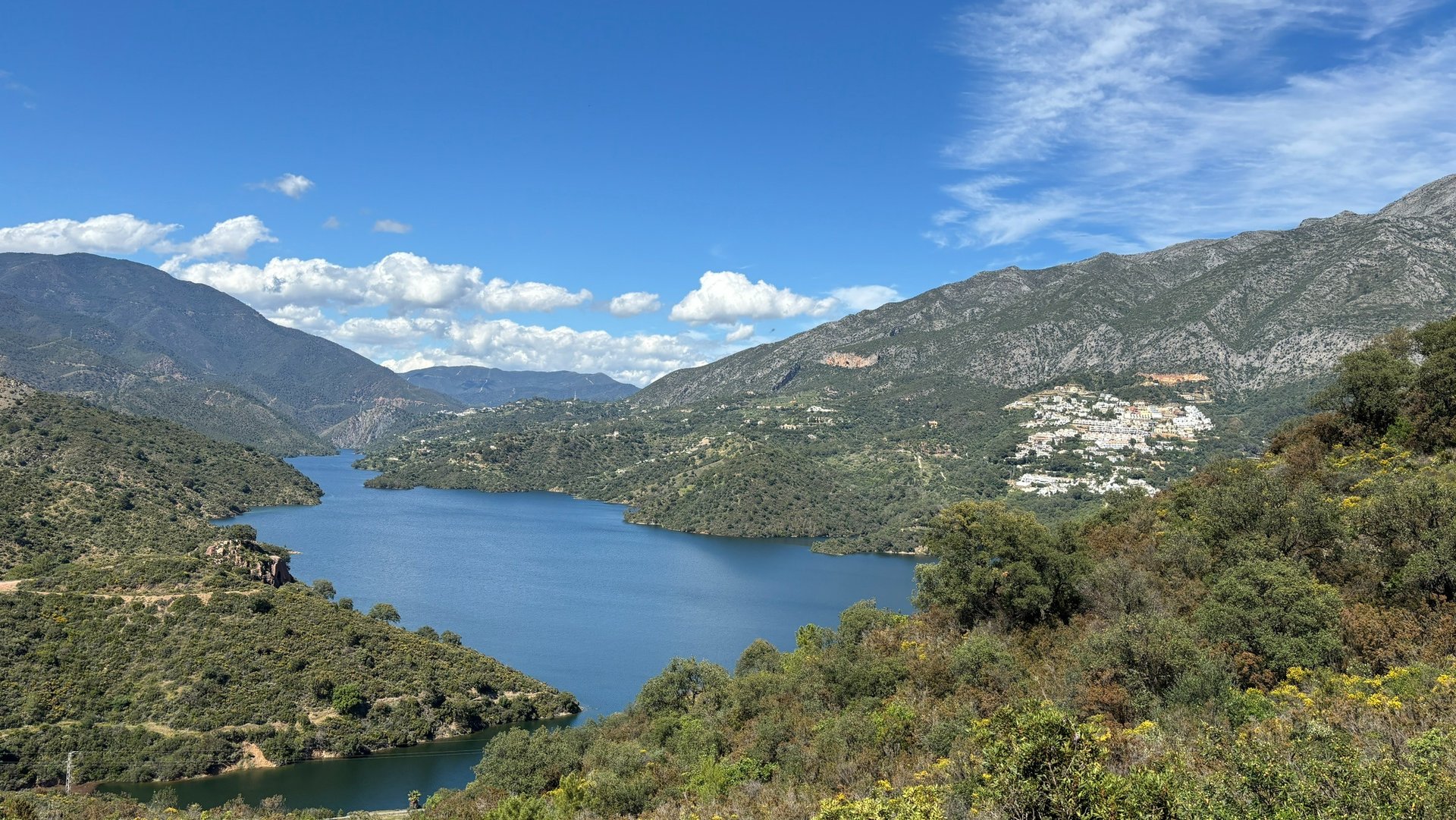 Lake, mountains and blue sky
