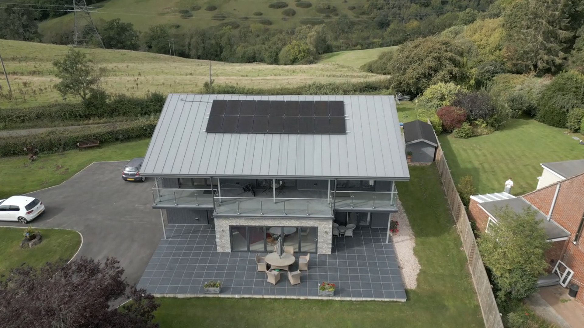 a house with solar panels on the roof 