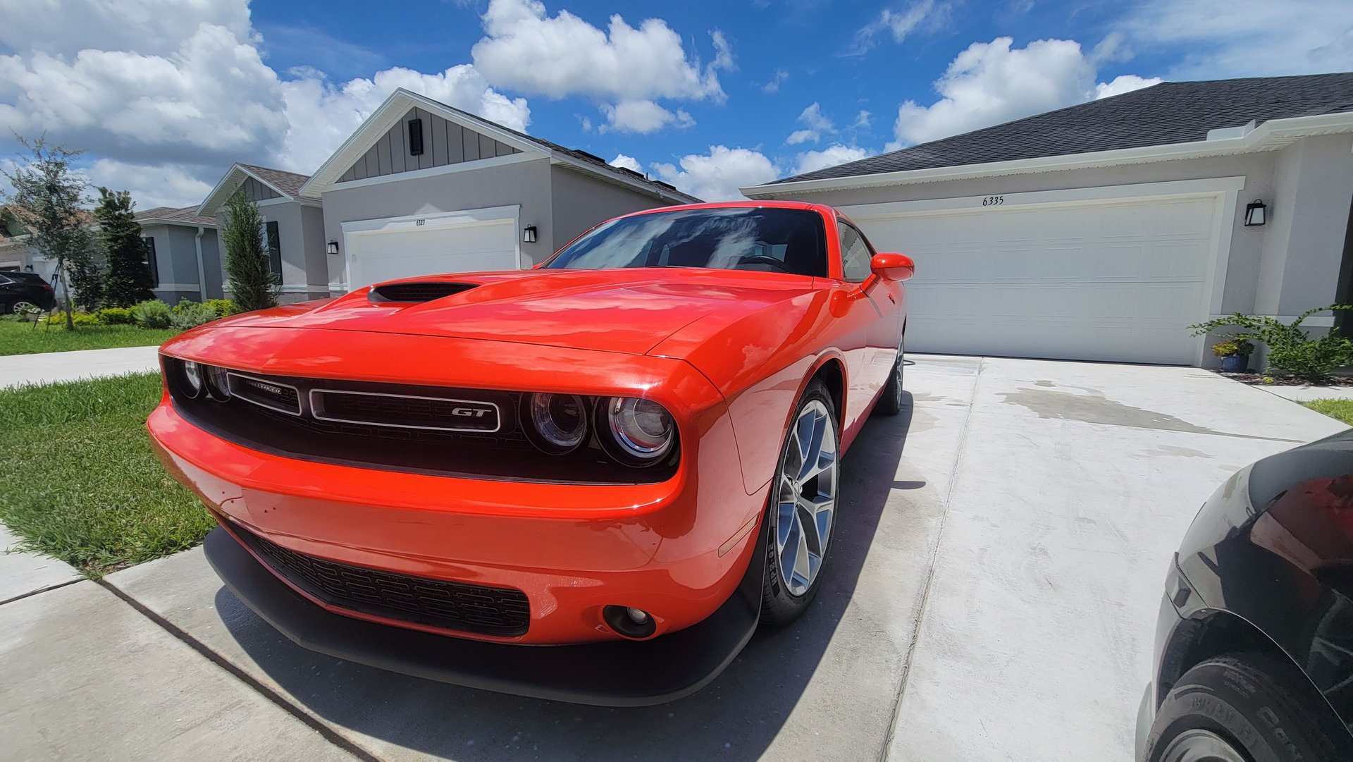 Orange dodge after mobile car detailing 