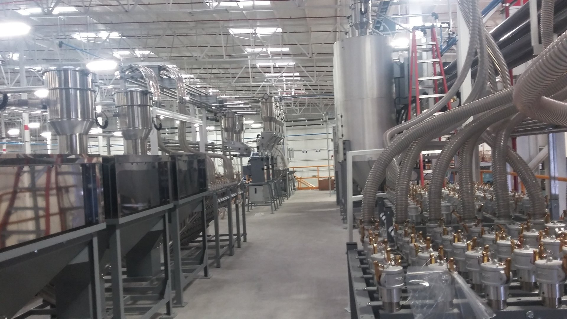 Instalaciones de transporte de recinas plasticas