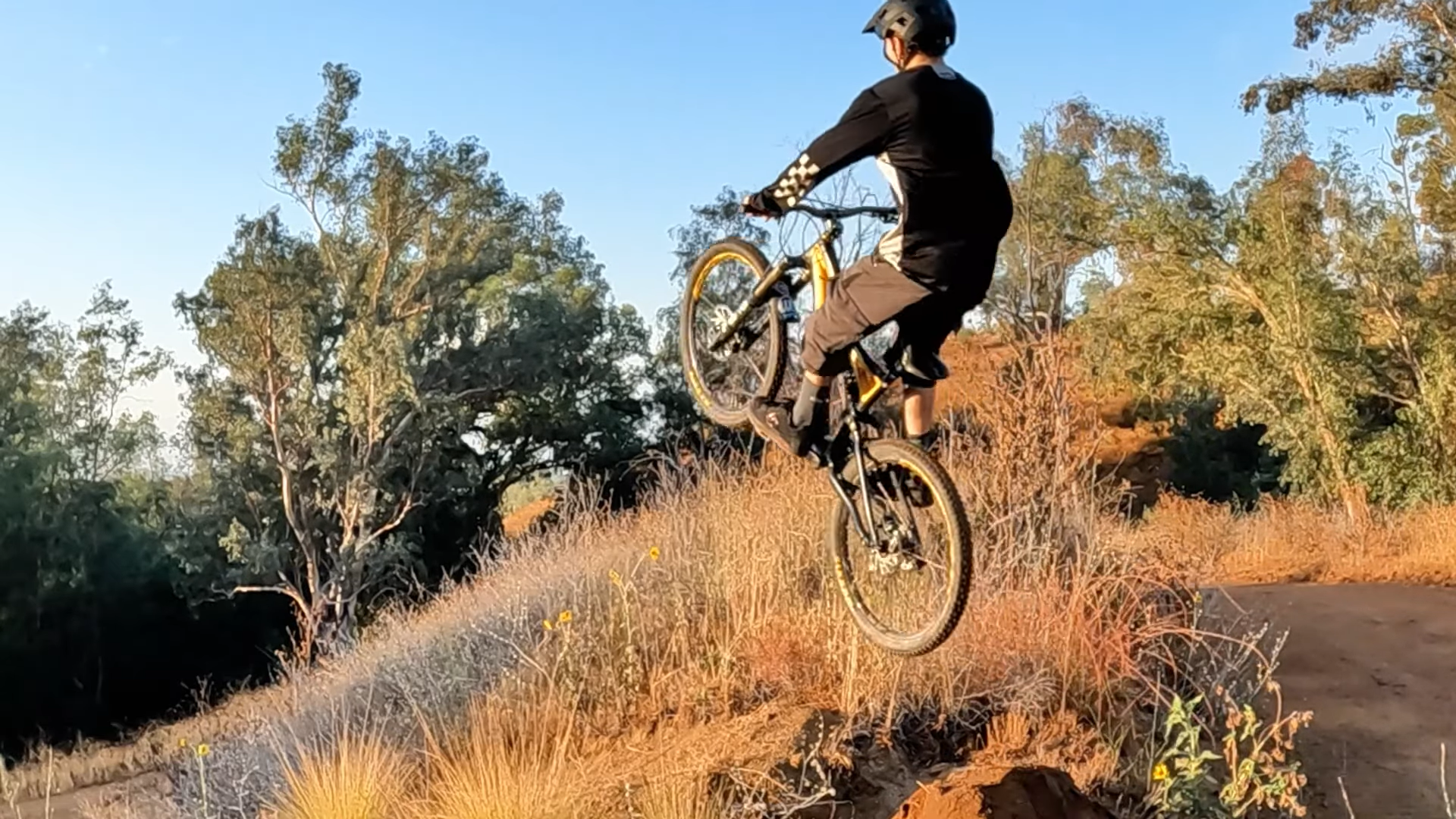 Mountain biker doing a jump
