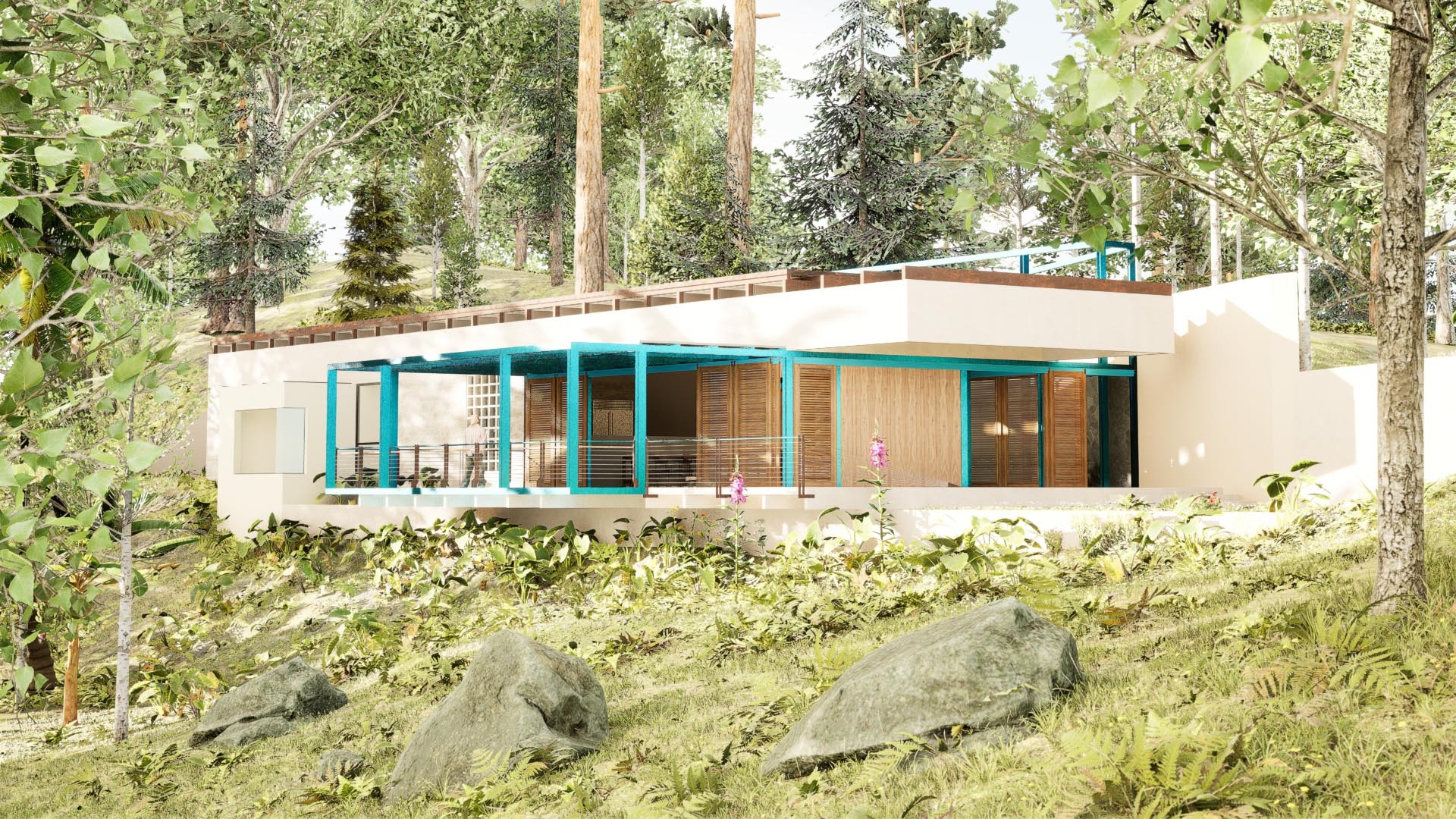 Forest Modern House Integrated into Nature