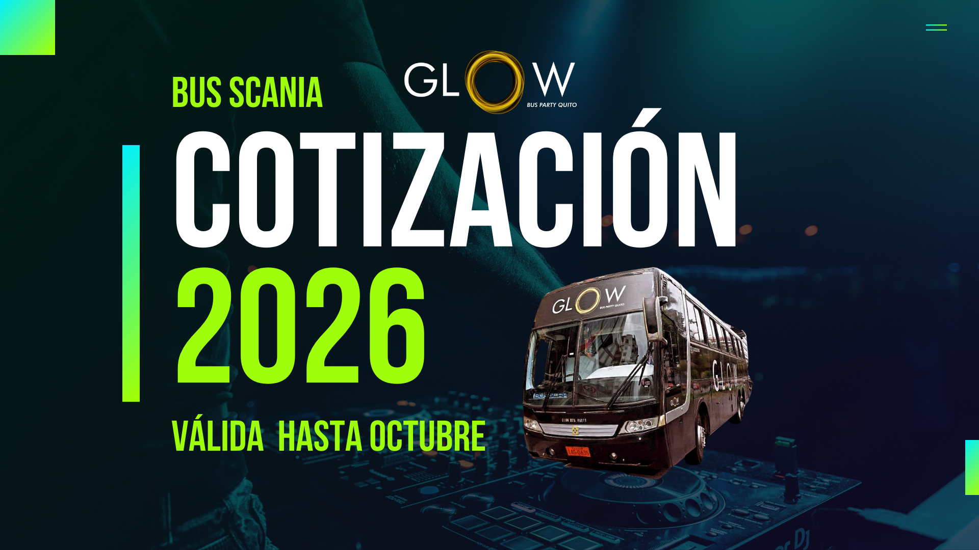 PRECIOS BUS PARTY GLOW QUITO 