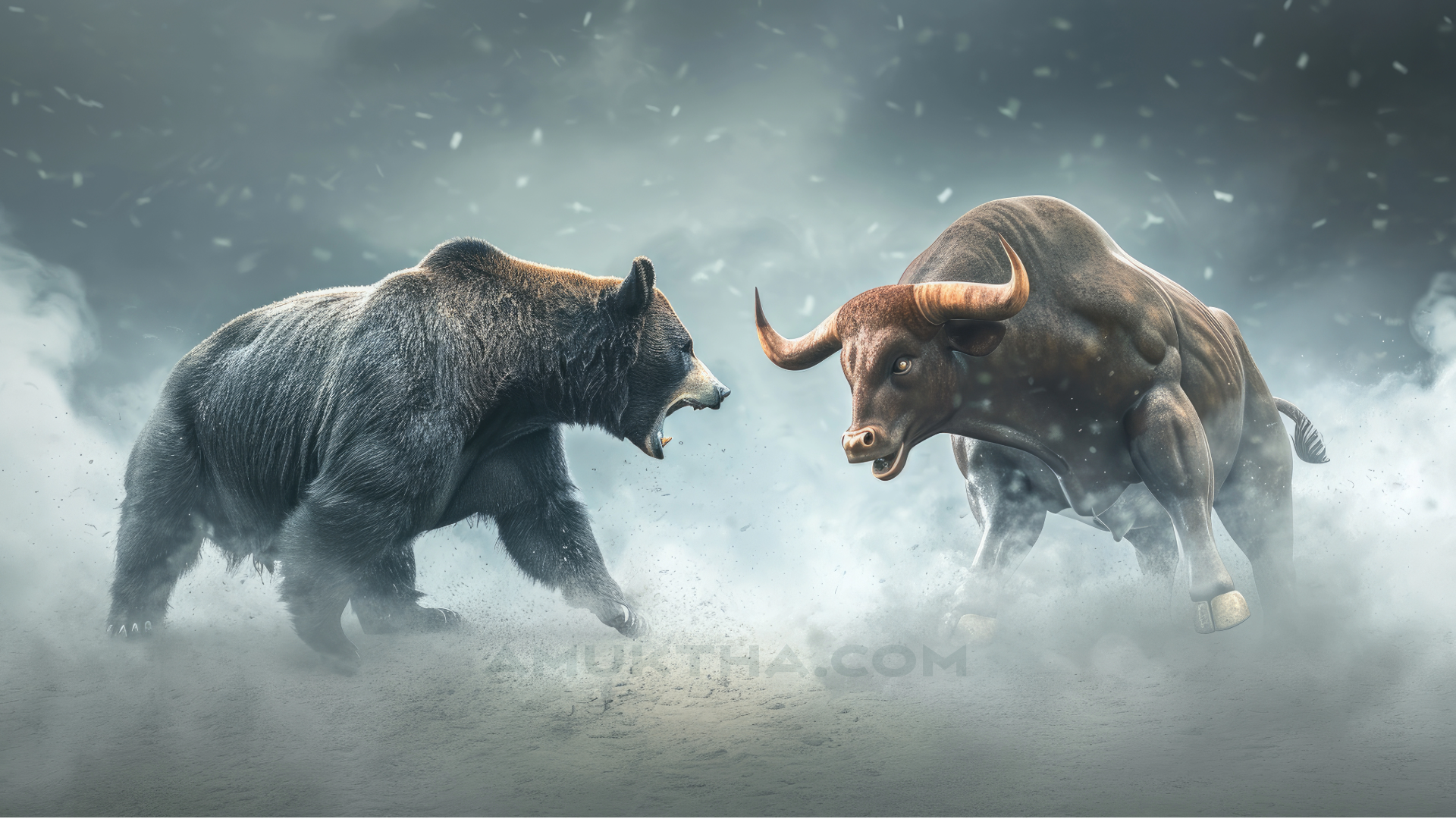Bull and Bear Fighting