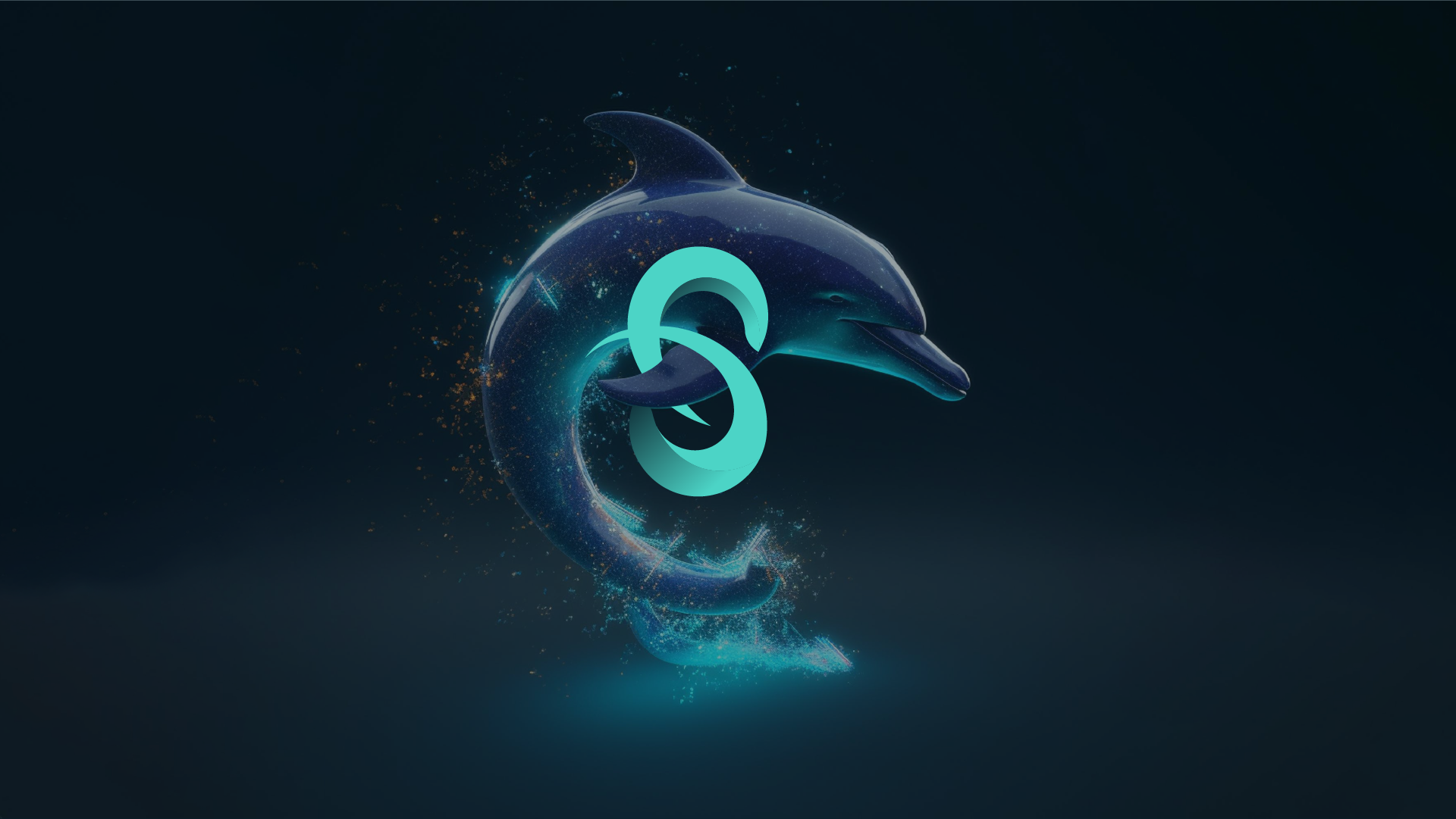 a dolphinfish in the water with a dolphin logo