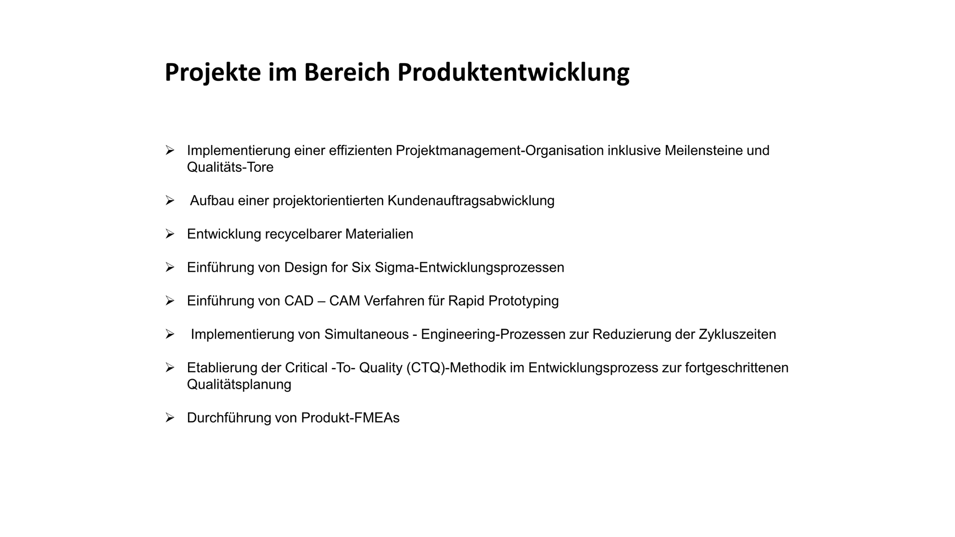Expertenwissen im Bereich  Produktentwicklung