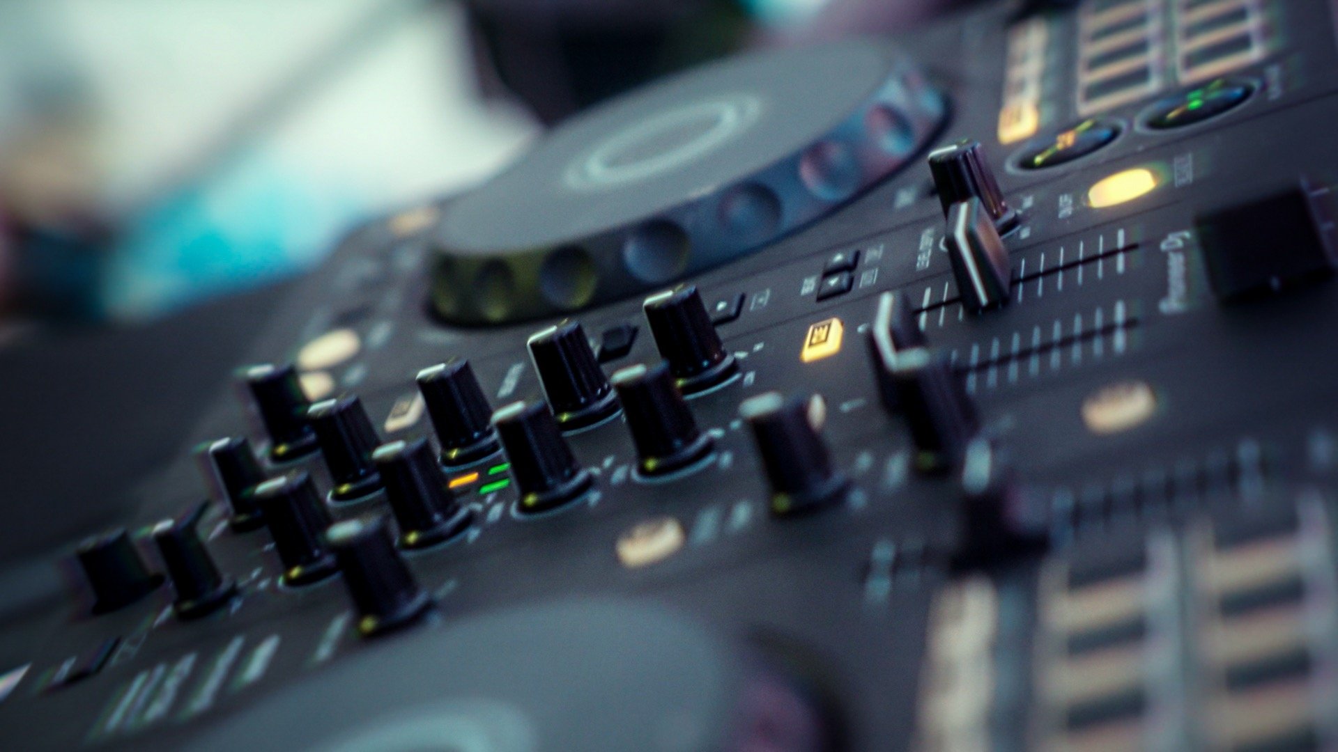 DJ board close-up from DTLA live show captured by BrandNests creative music marketing team.