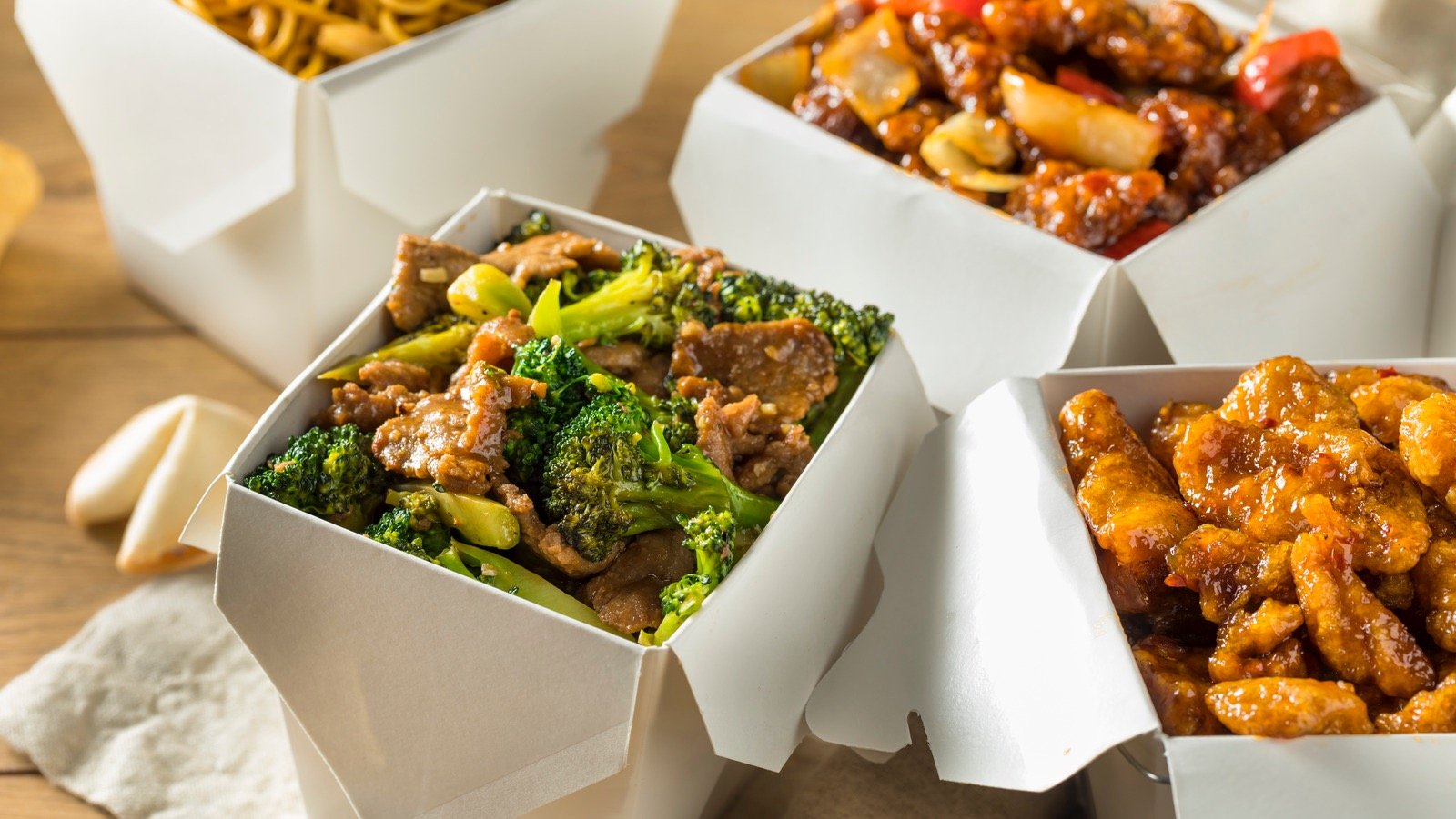 a variety of chinese food items