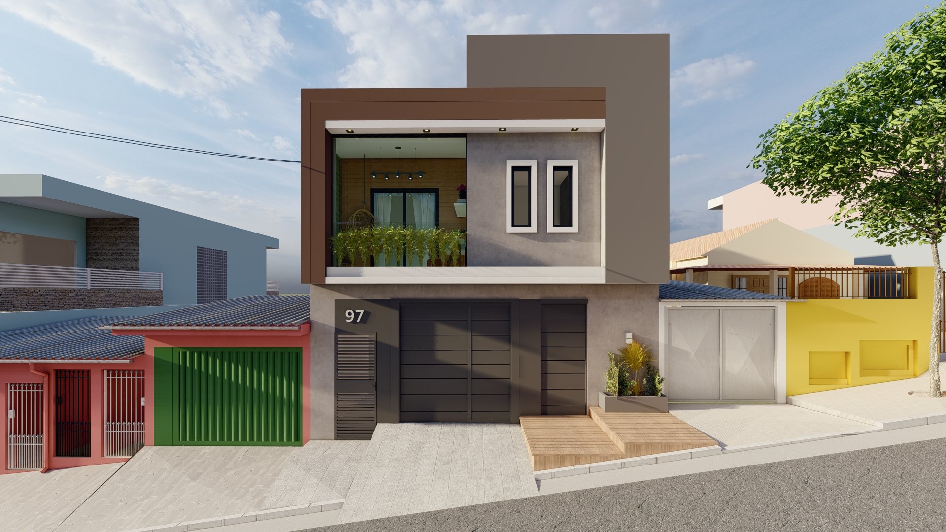 Fachada de residência modernizada com retrofit arquitetônico e paisagismo funcional em São Paulo