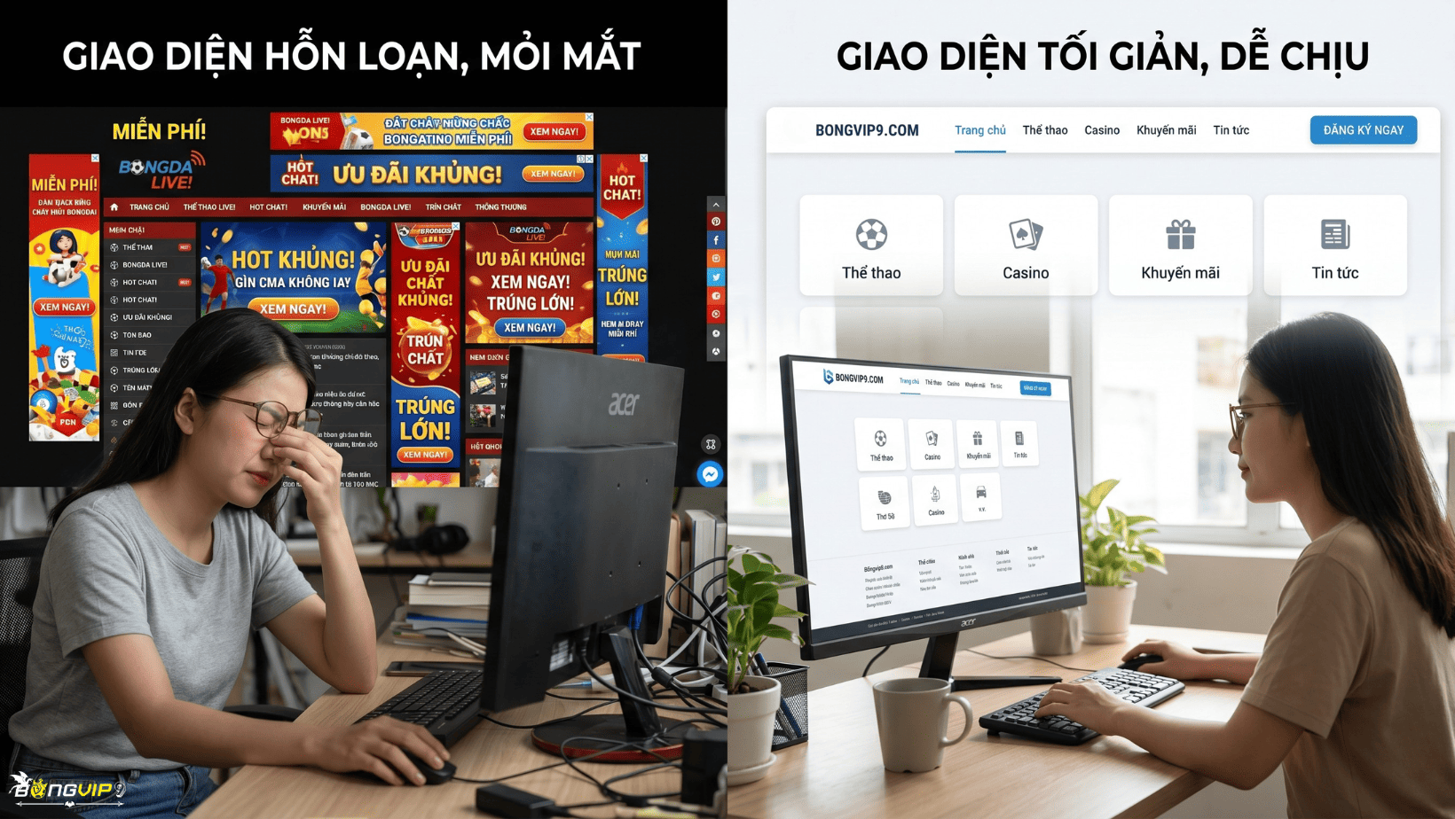 so sánh giao diện bongvip