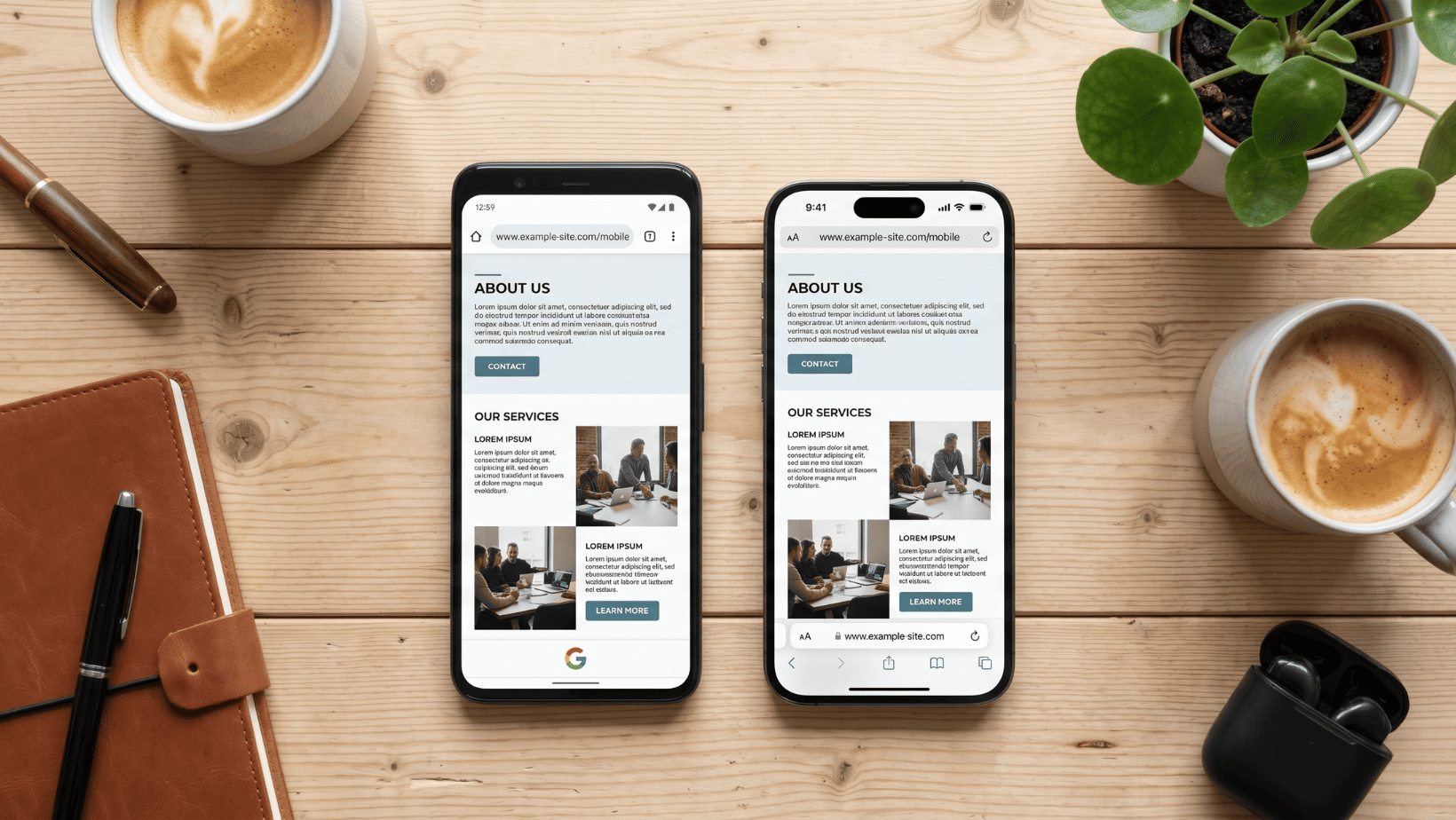 Đối chiếu giao diện website tối ưu trên các hệ điều hành di động phổ biến
