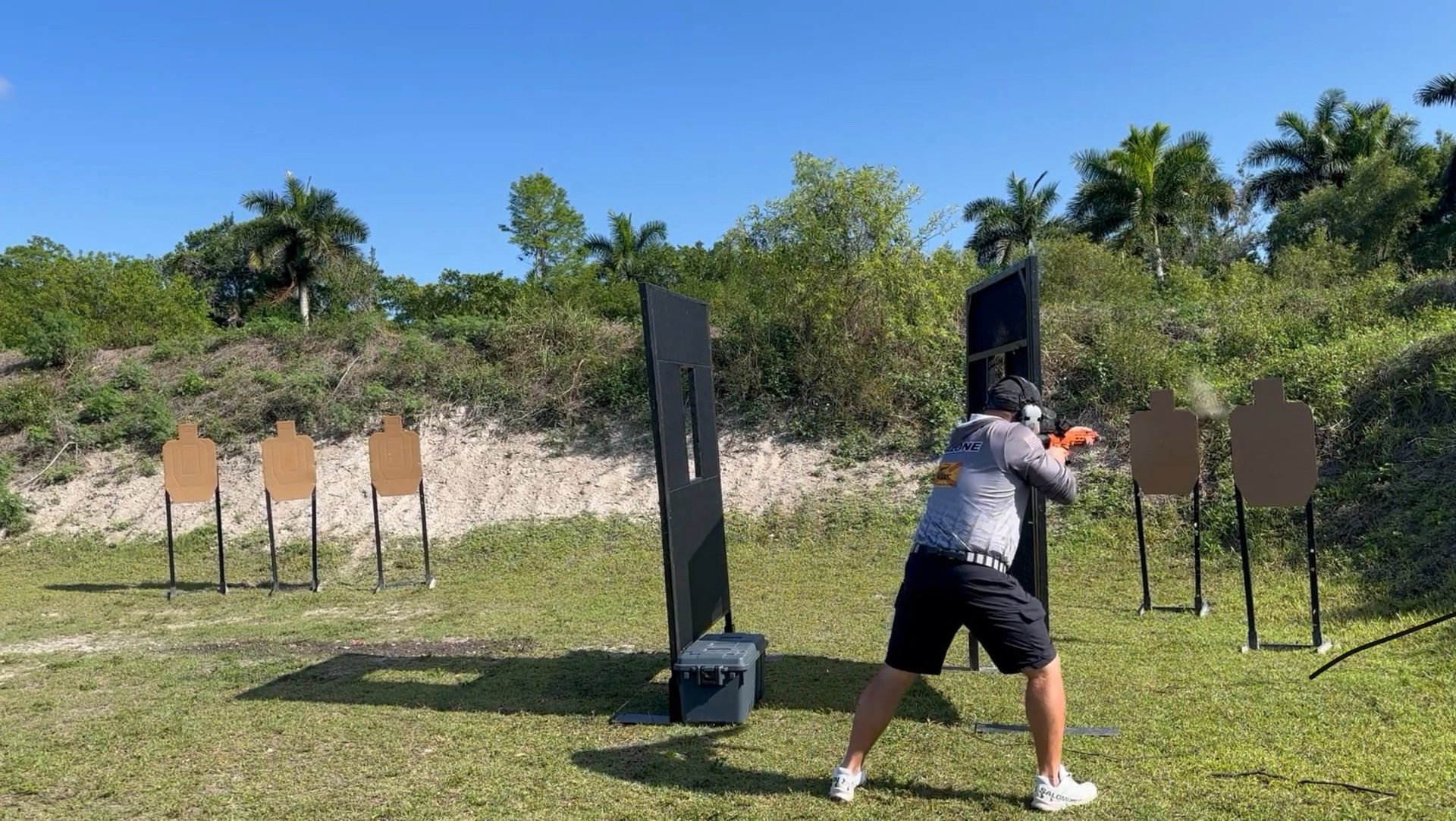 JD Malone practicing movement for USPSA