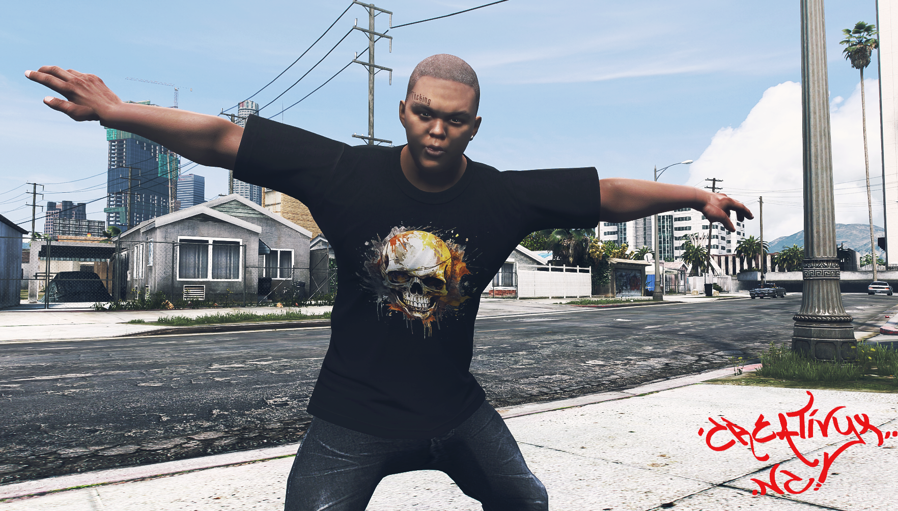 Young ped character posing like a gangster – GTA5