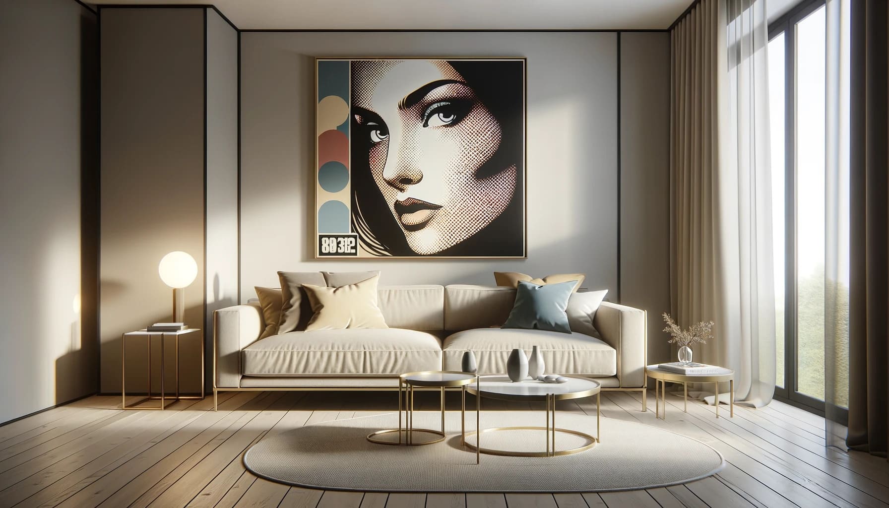 Rosto de uma moça em estilo Pop-Art.