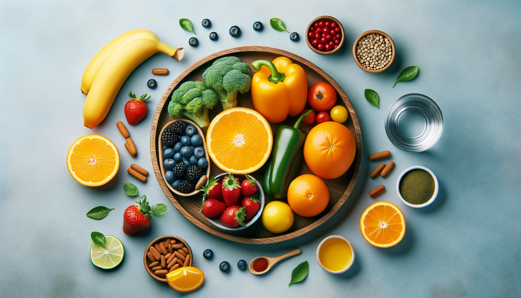 a bowl of fruit and vegetables on a table