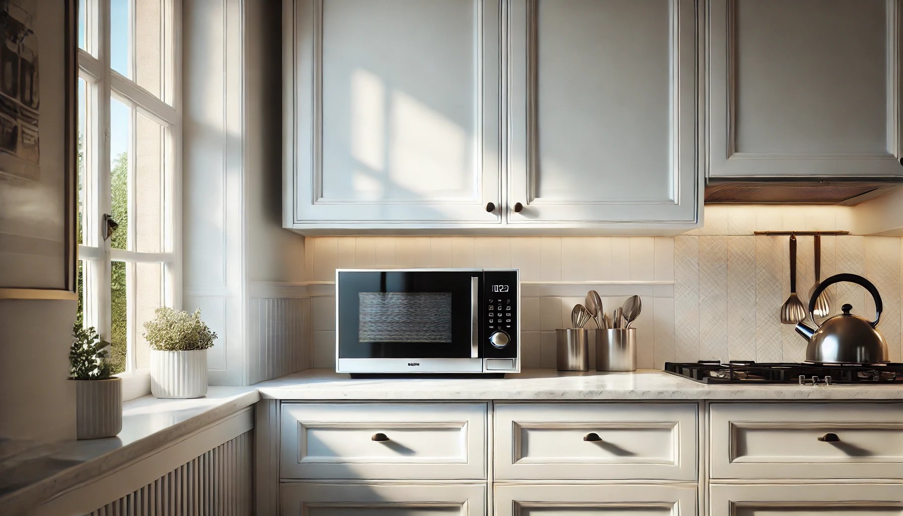 kitchen with a microwave oven