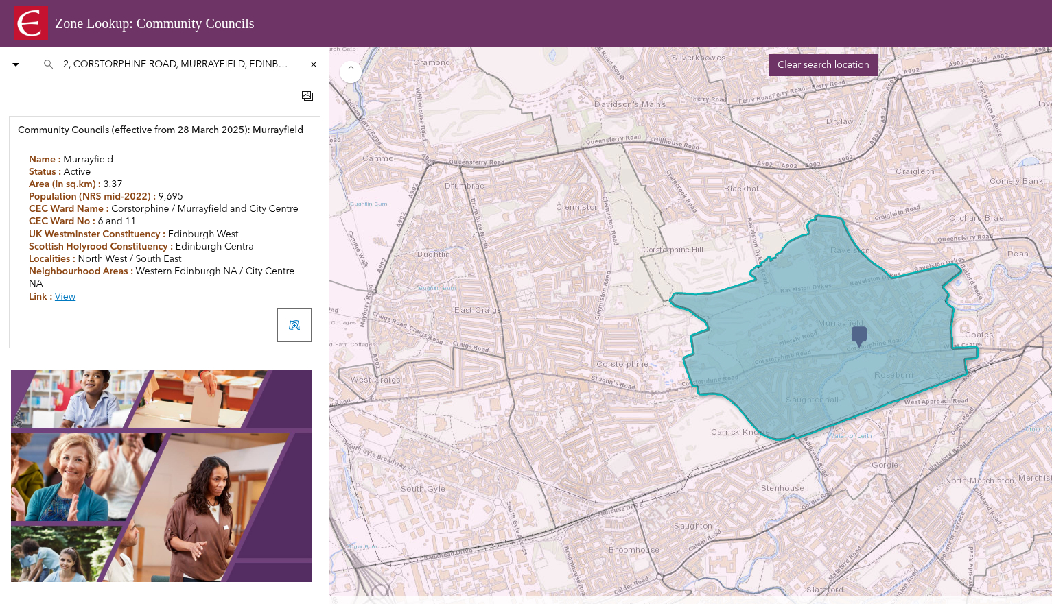 screenshot of city of edinburgh council interactive atlas