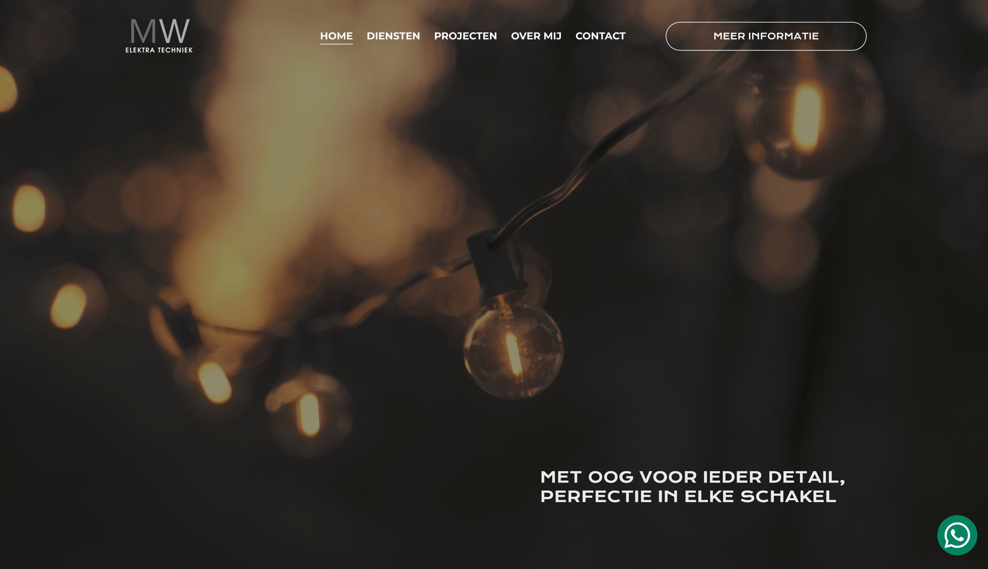 Warm glowing lights by M.W. Elektra Techniek, showcasing electrical expertise