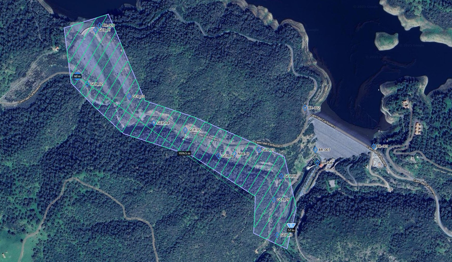 Plan de vuelo de fotogrametría