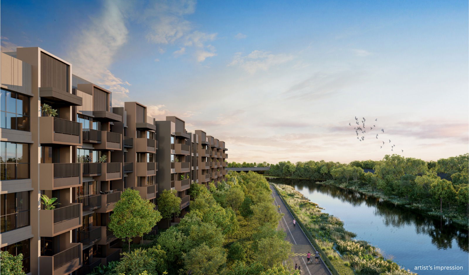 Elegant 5-storey low-rise residential blocks and landscape pavilion at Faber Residence along Sungei