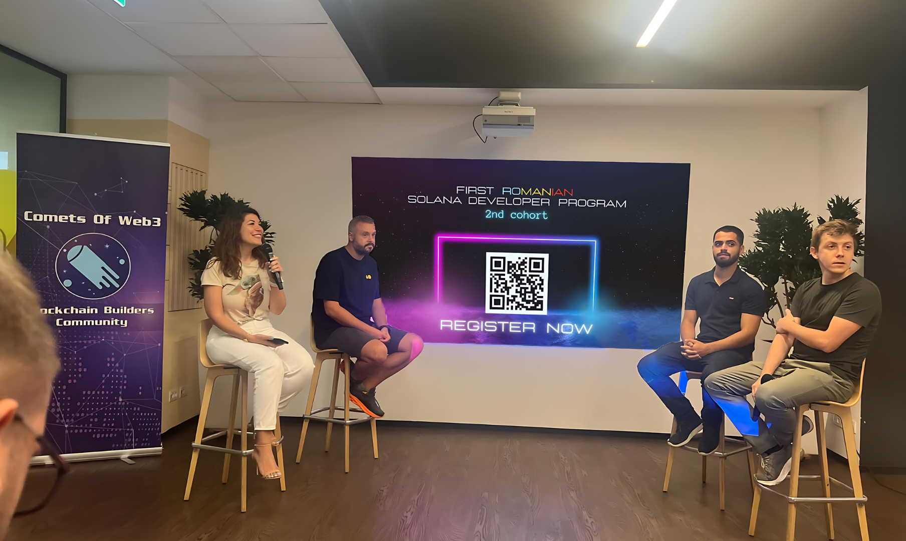 panel with Daiana, Andrei, Daniel and Adrian