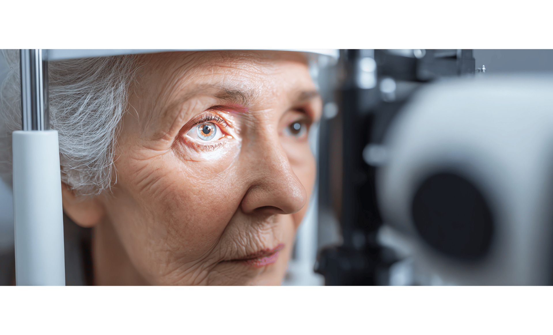 Woman getting an eye exam