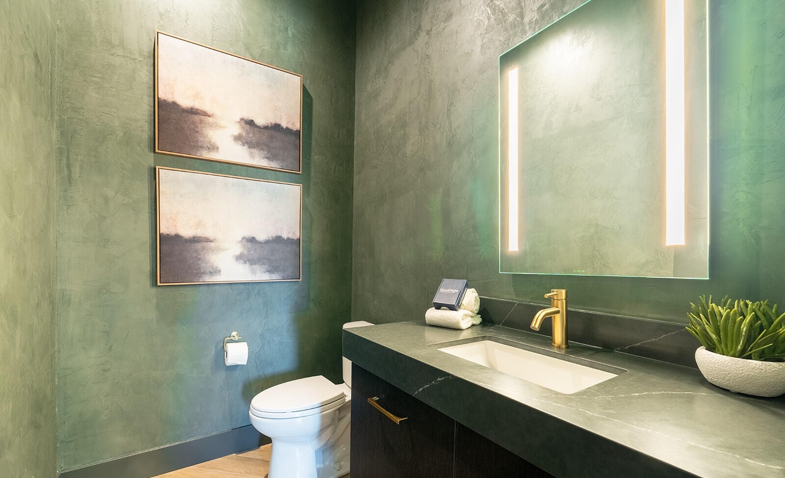 Modern Roman clay with a smooth, textured finish, creating a warm and sophisticated focal