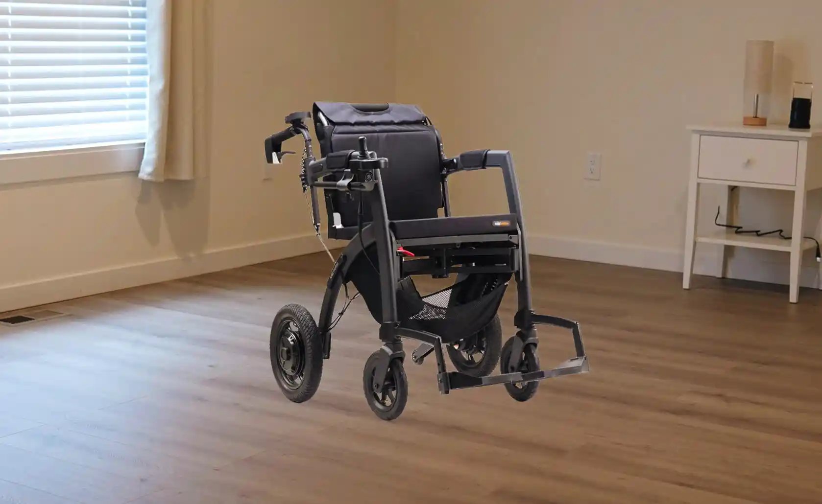 A wheelchair in an AFH home, supporting safe mobility, comfort, and independence in daily activities.