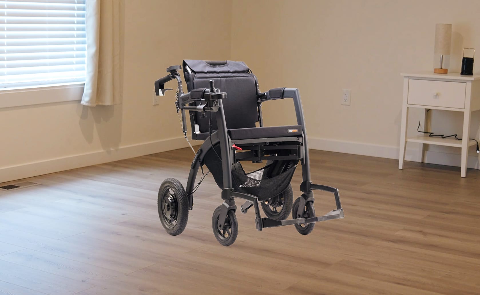 A wheelchair in an AFH home, supporting safe mobility, comfort, and independence in daily activities.