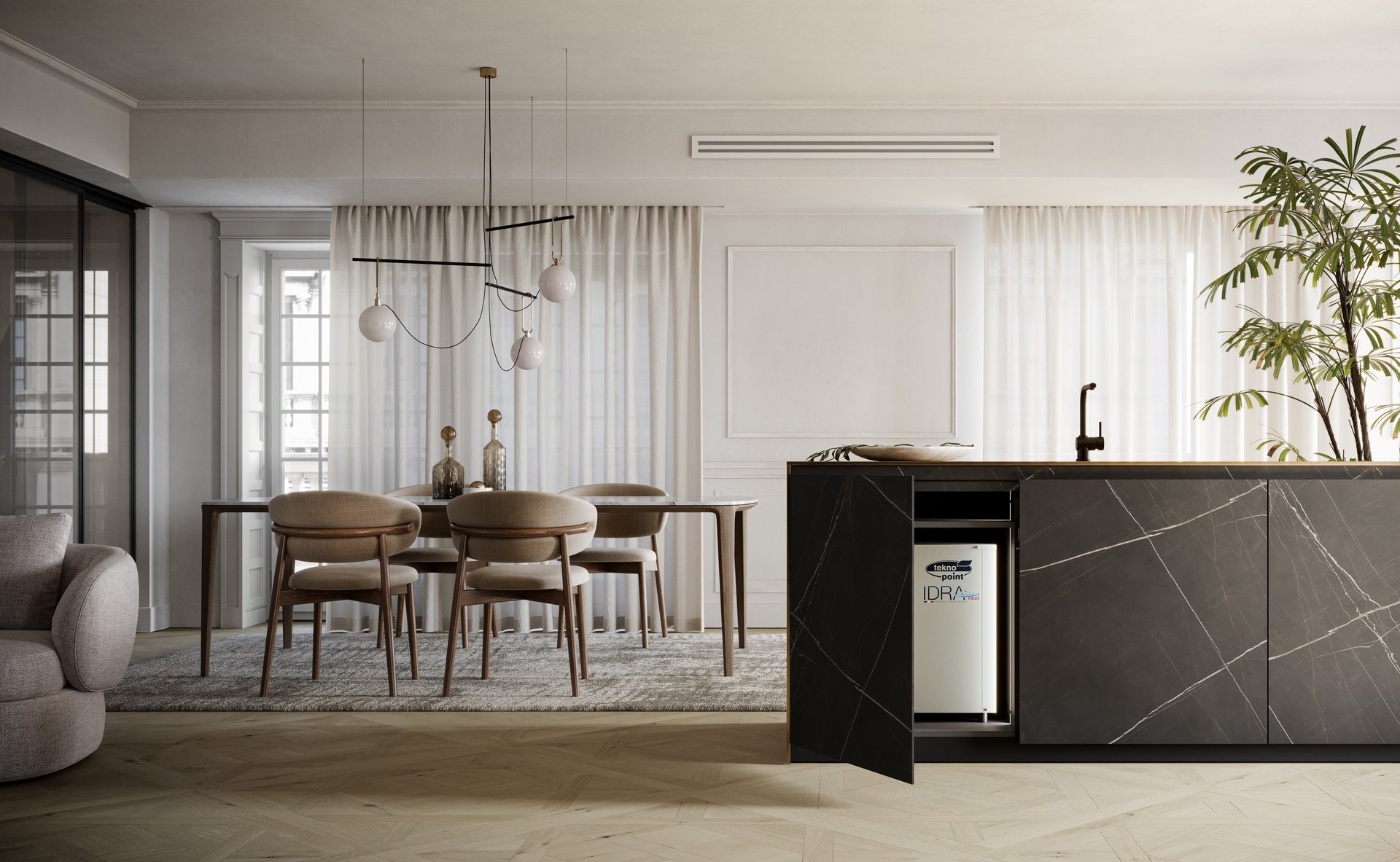 Invisible water condenser cooling