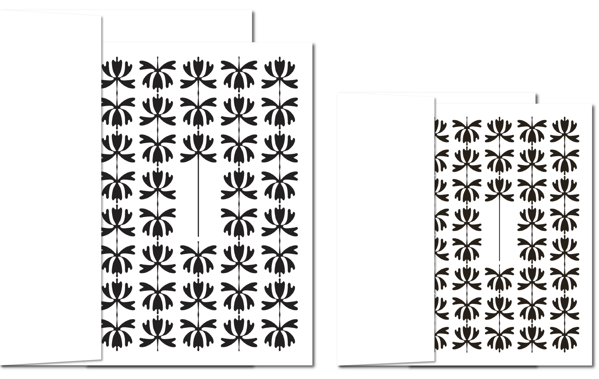 Trauerkarte in klassischem Design mit floralem Ornament