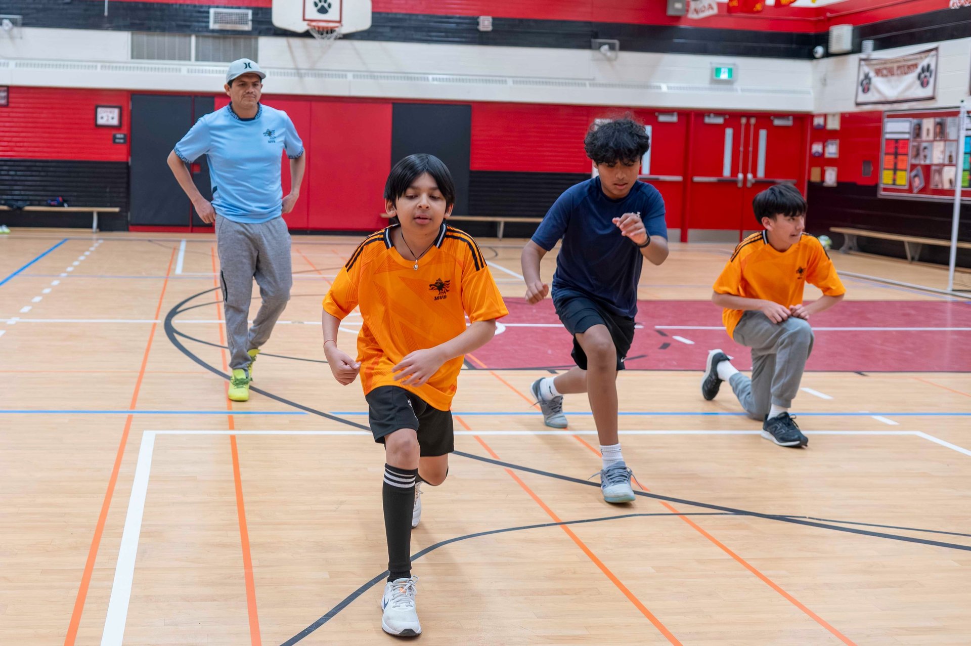 MVB F.C. training soccer at Mississauga Soccer school