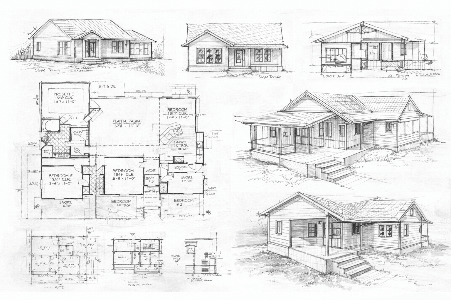 Projeto, planta baixa, planta humanizada, esboço de uma casa. projeto arquitetônico residencial