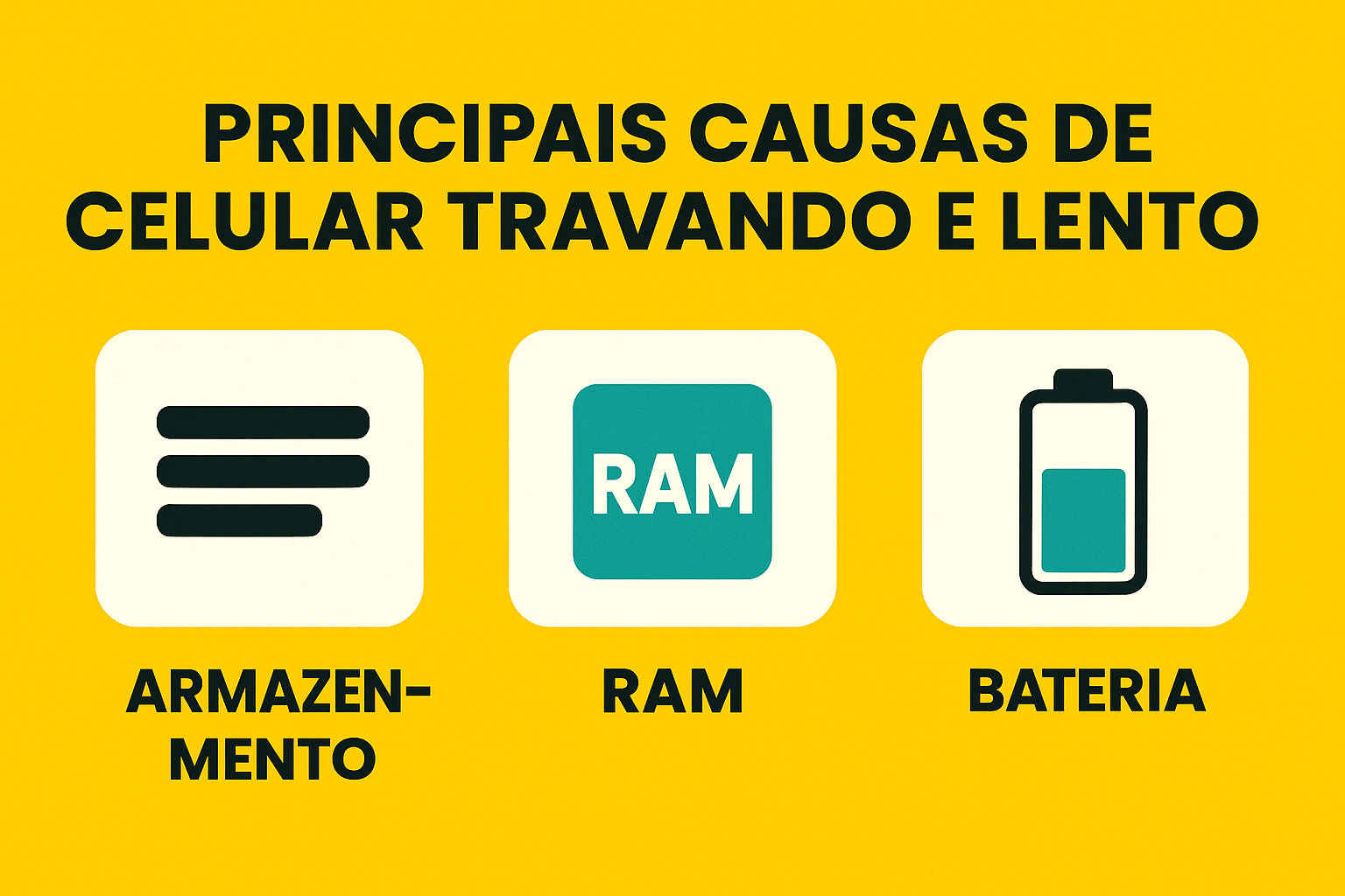 desenho de bateria, ram e armazenamento 