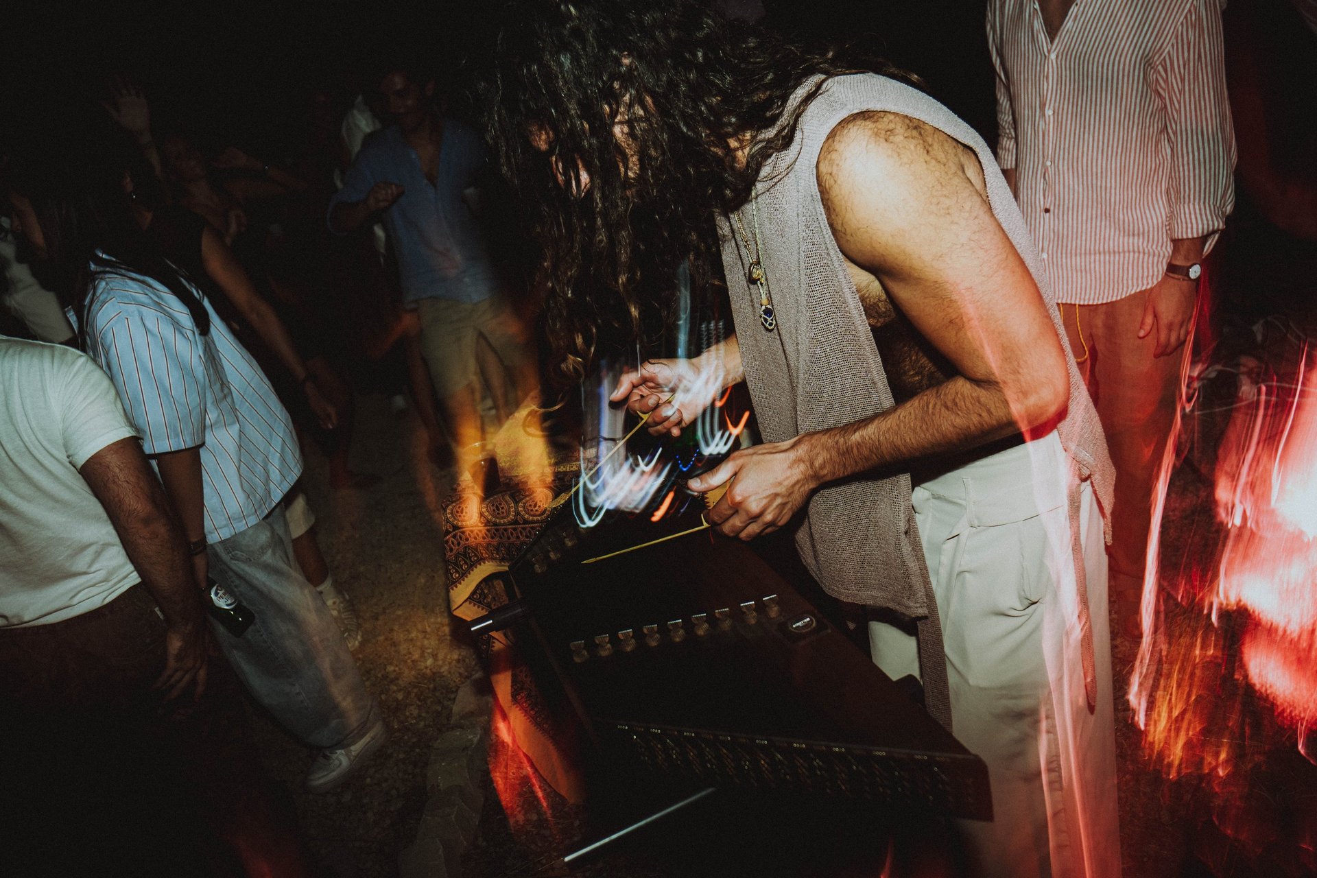 Libero Reina playing Persian Santoor into the party