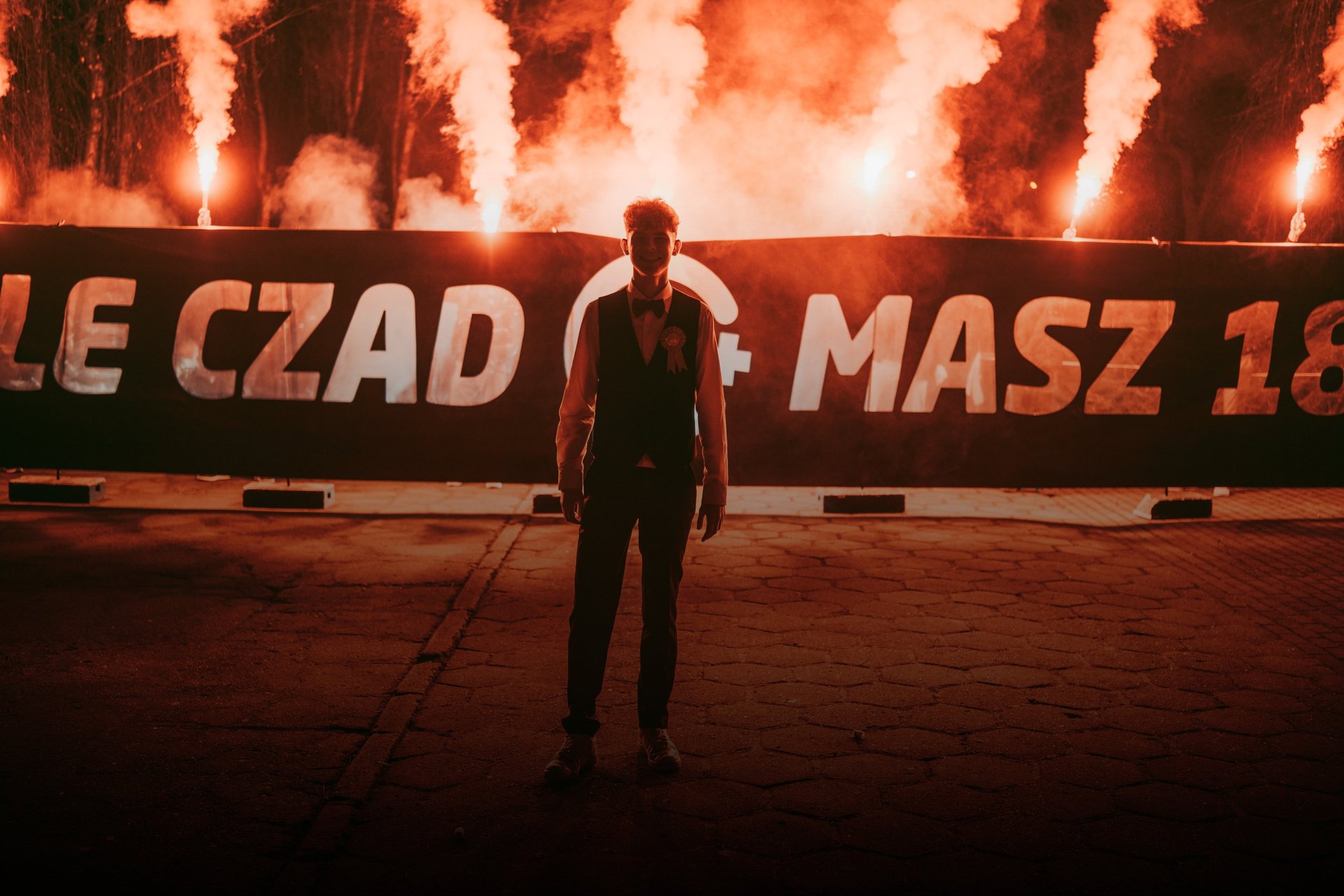 baner na osiemnastke z pirotechnika fajerwerki 18 lat