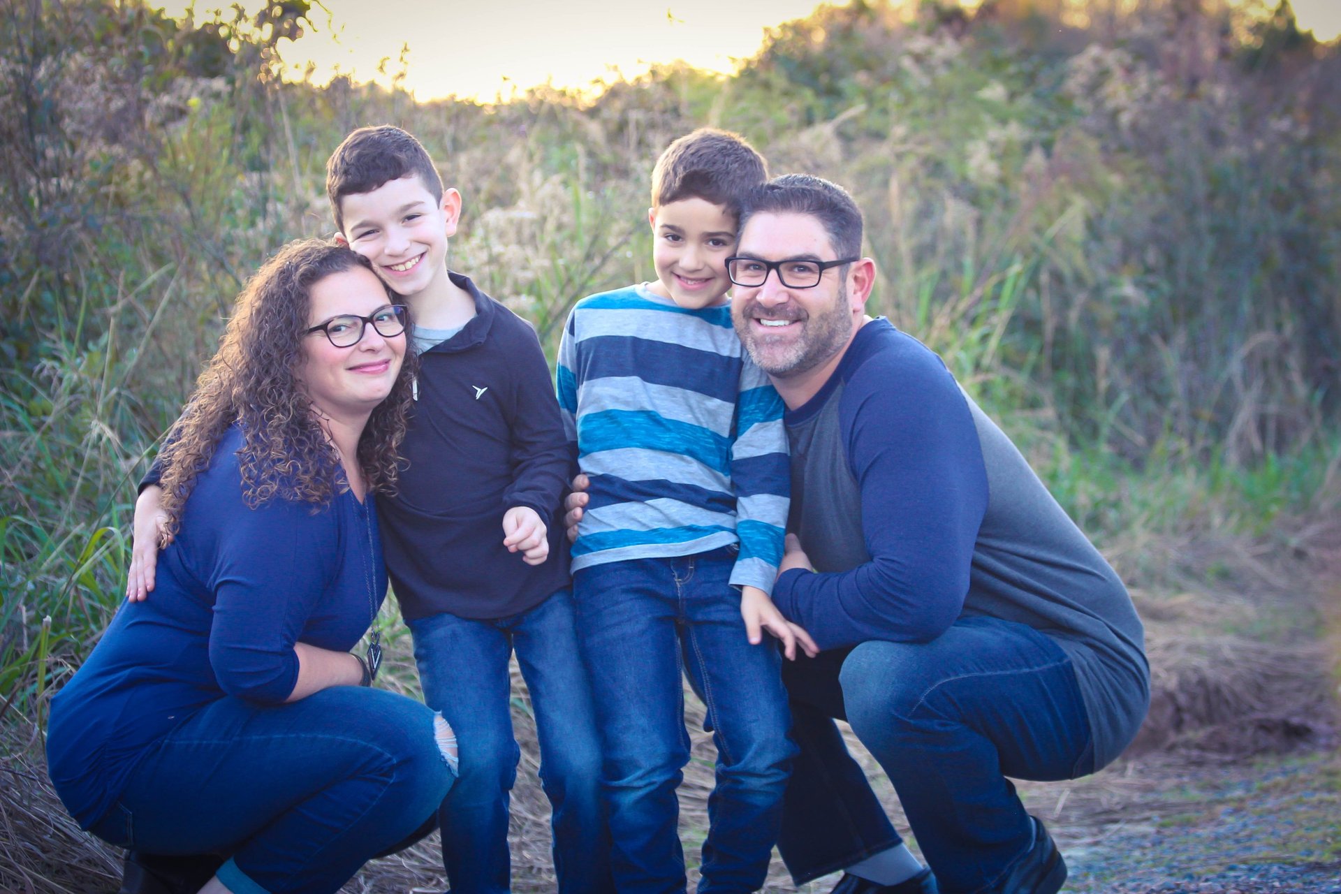 a family posing for a family photo