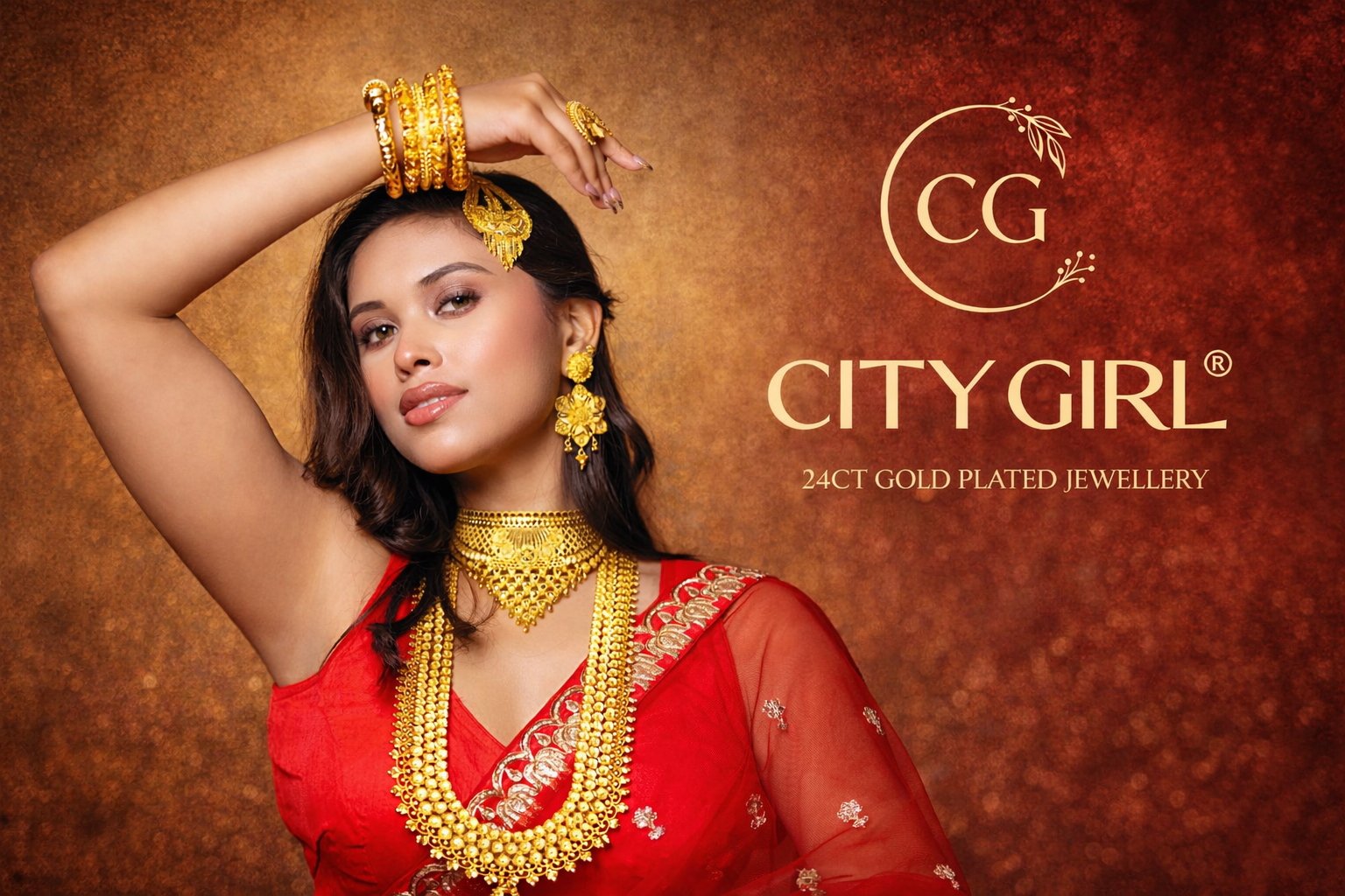 City Girl Jewellery - 6monthsguaraunteejewellery - 18 Carat Gold Plated - AD Collection Necklace Set