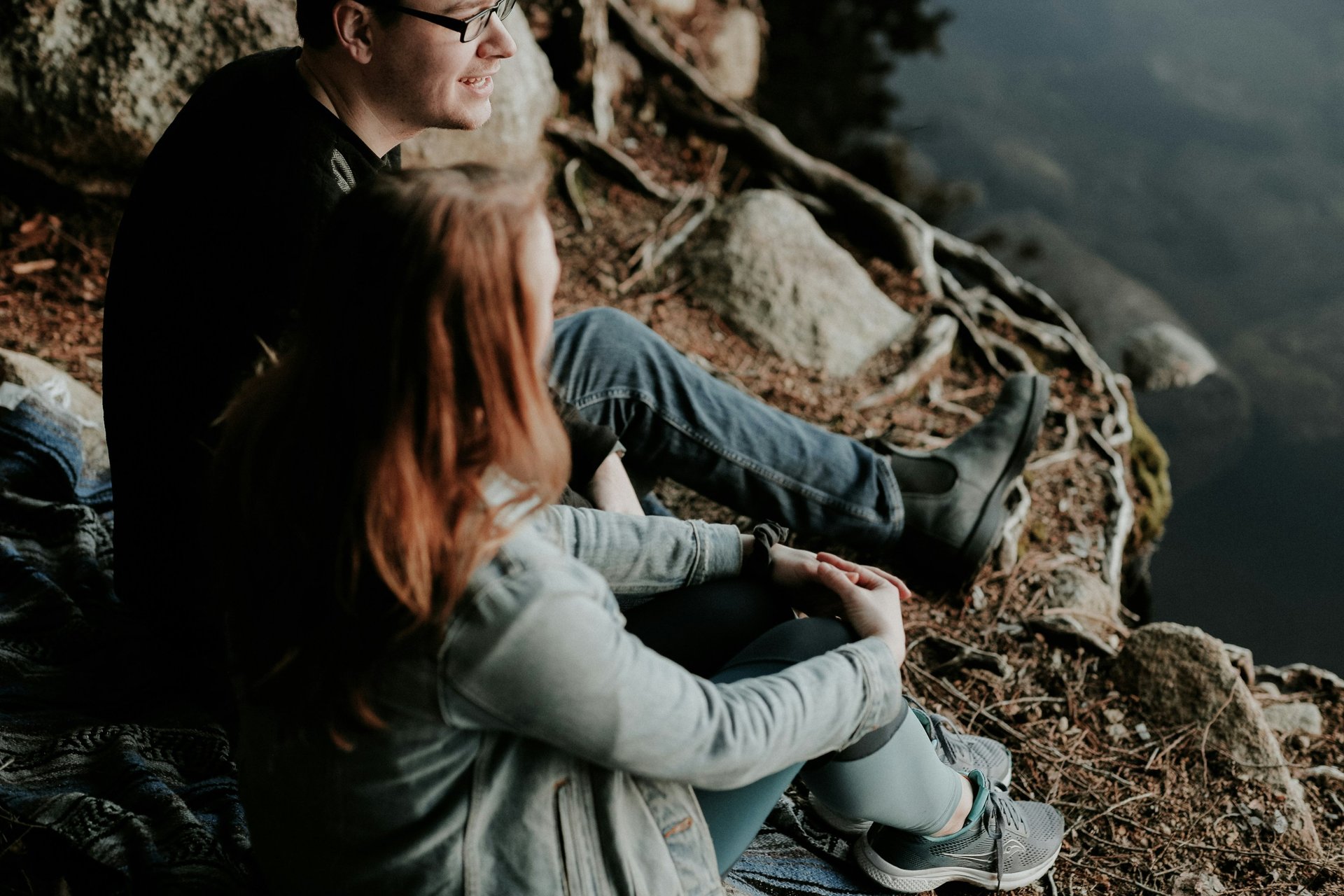 a man and woman talking