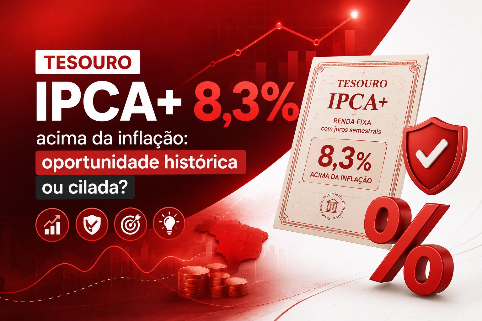 Tesouro IPCA+ a 8,3% acima da inflação: oportunidade histórica ou cilada?