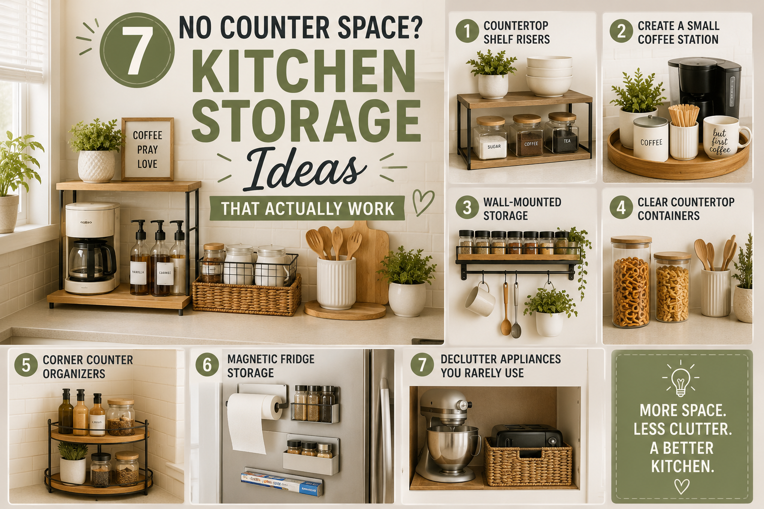 Kitchen organization ideas for homes with limited counter space