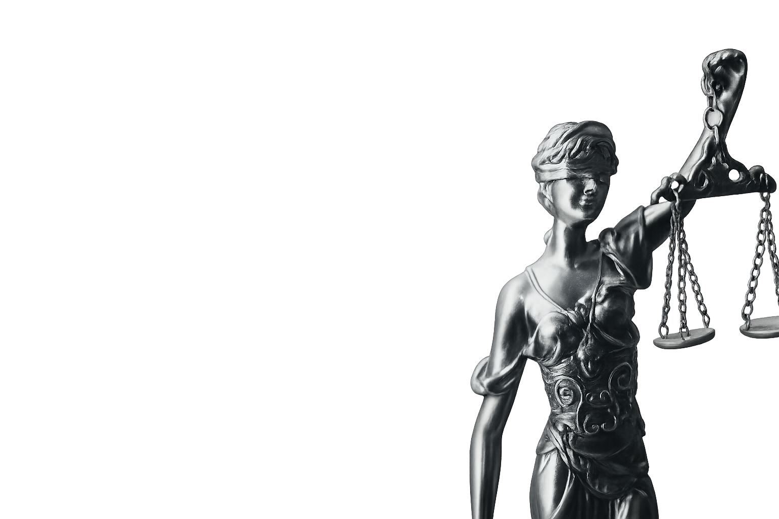 Escultura de la justicia representando defensa legal y asesoramiento jurídico en Canarias