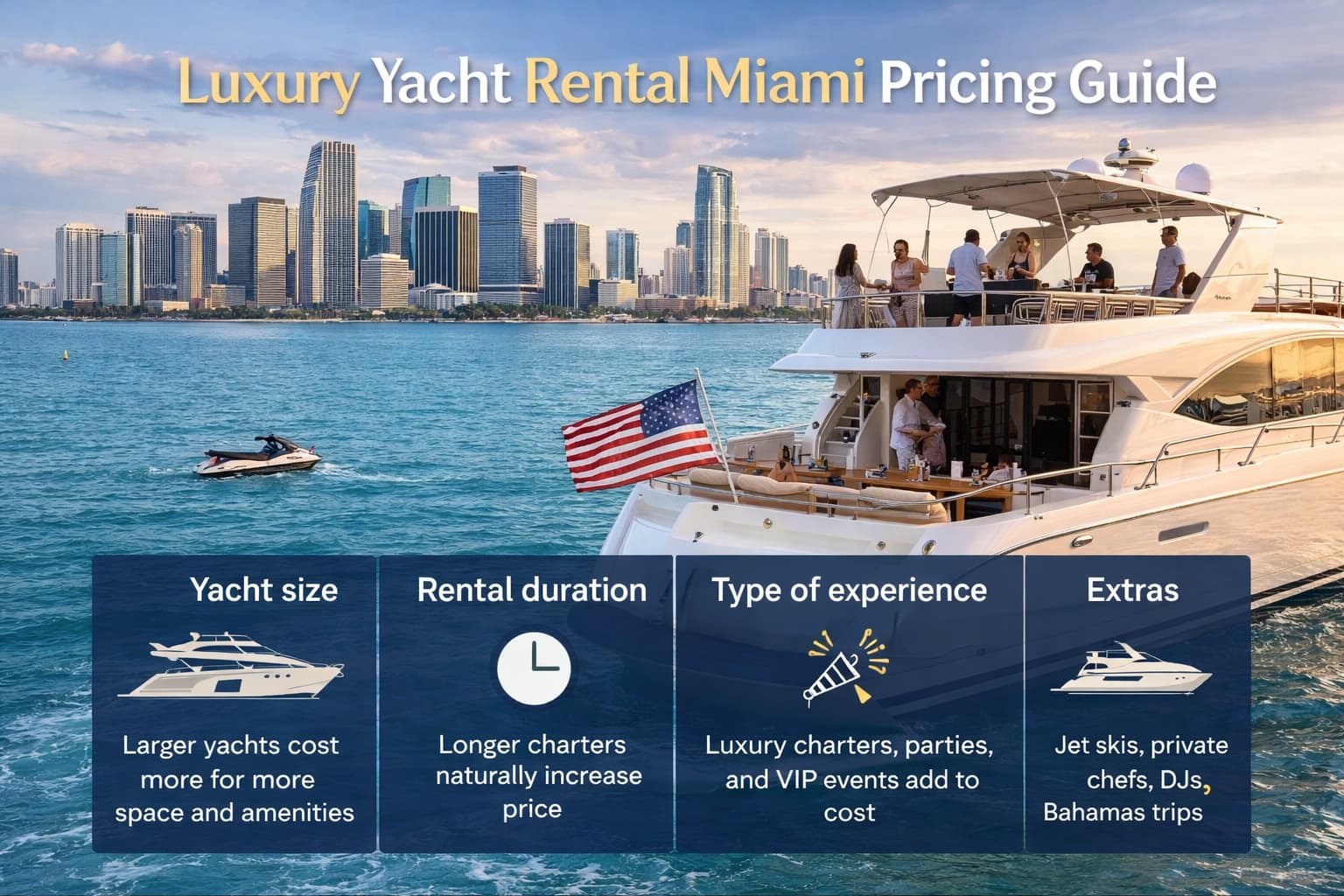 luxury yacht rental in Miami with premium pricing guide