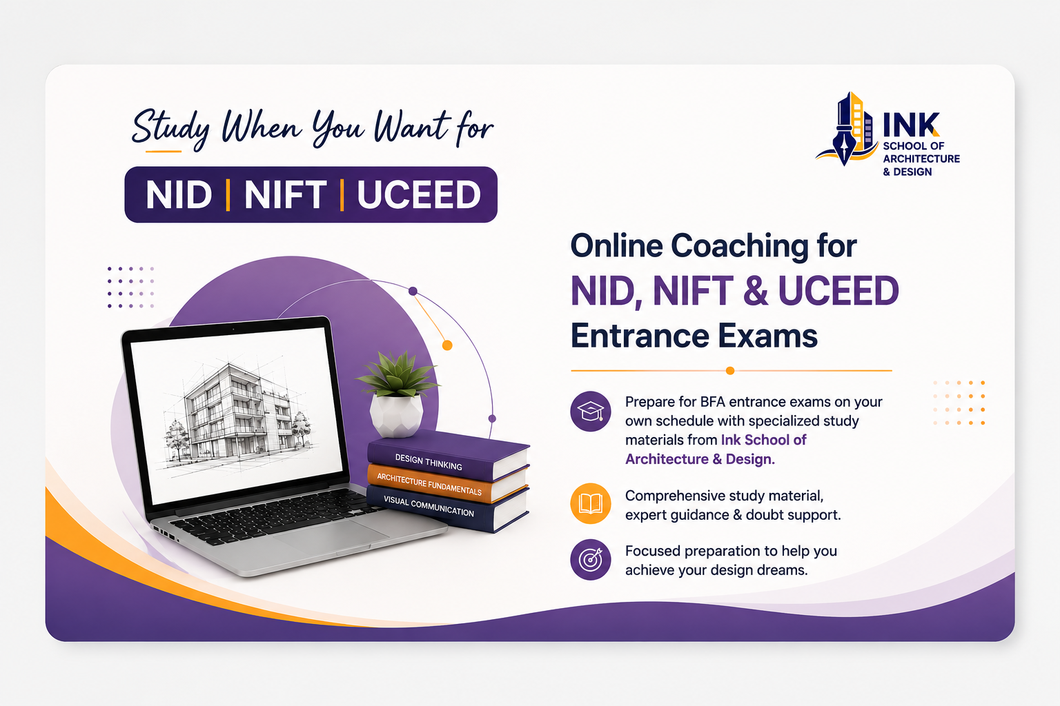 Best Online Coaching for NID, NIFT & UCEED Entrance Exams by INK School of Architecture and Design