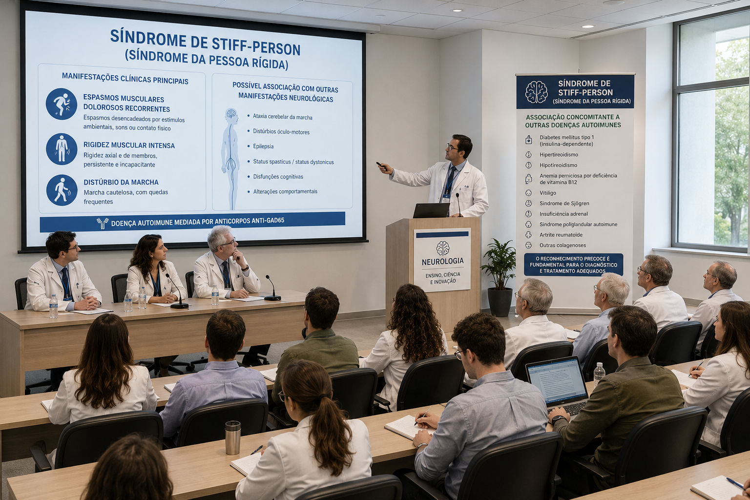 Síndrome de Stiff-Person; Síndrome da Pessoa Rígida; PERM; anti-GAD65, anti-receptor de glicina
