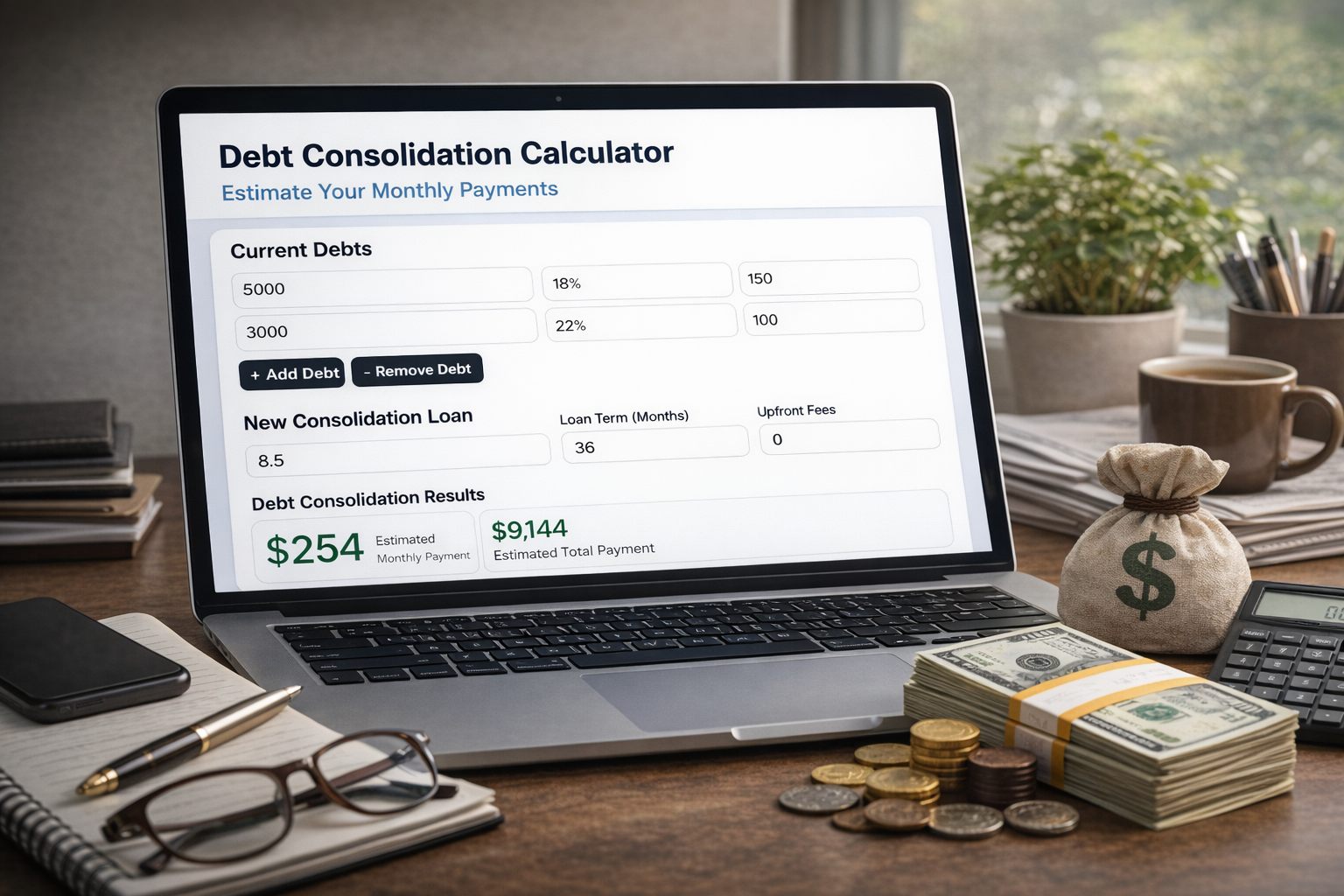 Debt Consolidation Calculator_cleareveray.com